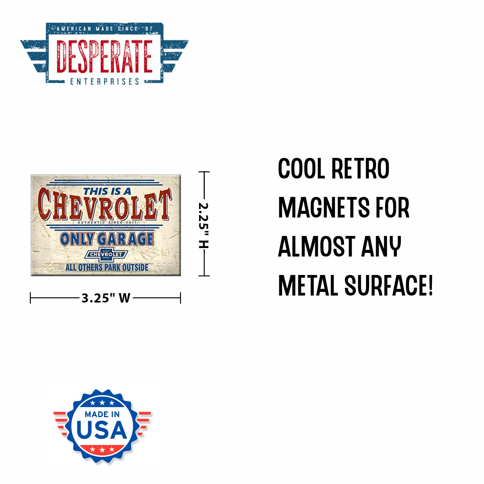 Funny Chevrolet Garage Refrigerator Magnet - Office, Home & School Decor - Made in USA | Perfect for Car Enthusiasts, Man Cave & Fridge Organization