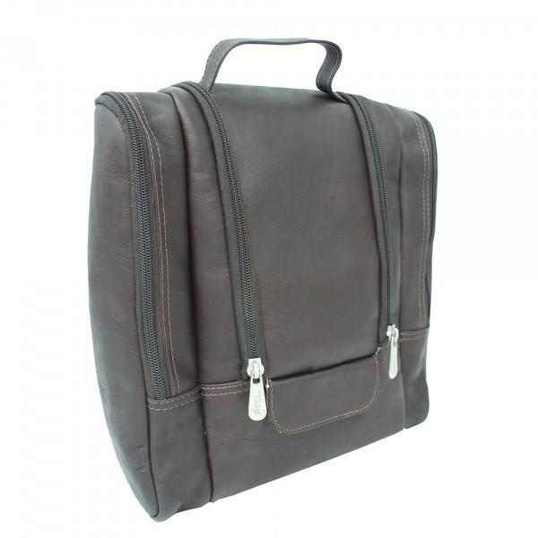 Premium Leather Hanging Travel Toiletry Bag for Men & Women - Waterproof Cosmetic Organizer with Multiple Pockets - Perfect for Business Trips, Vacations & Camping