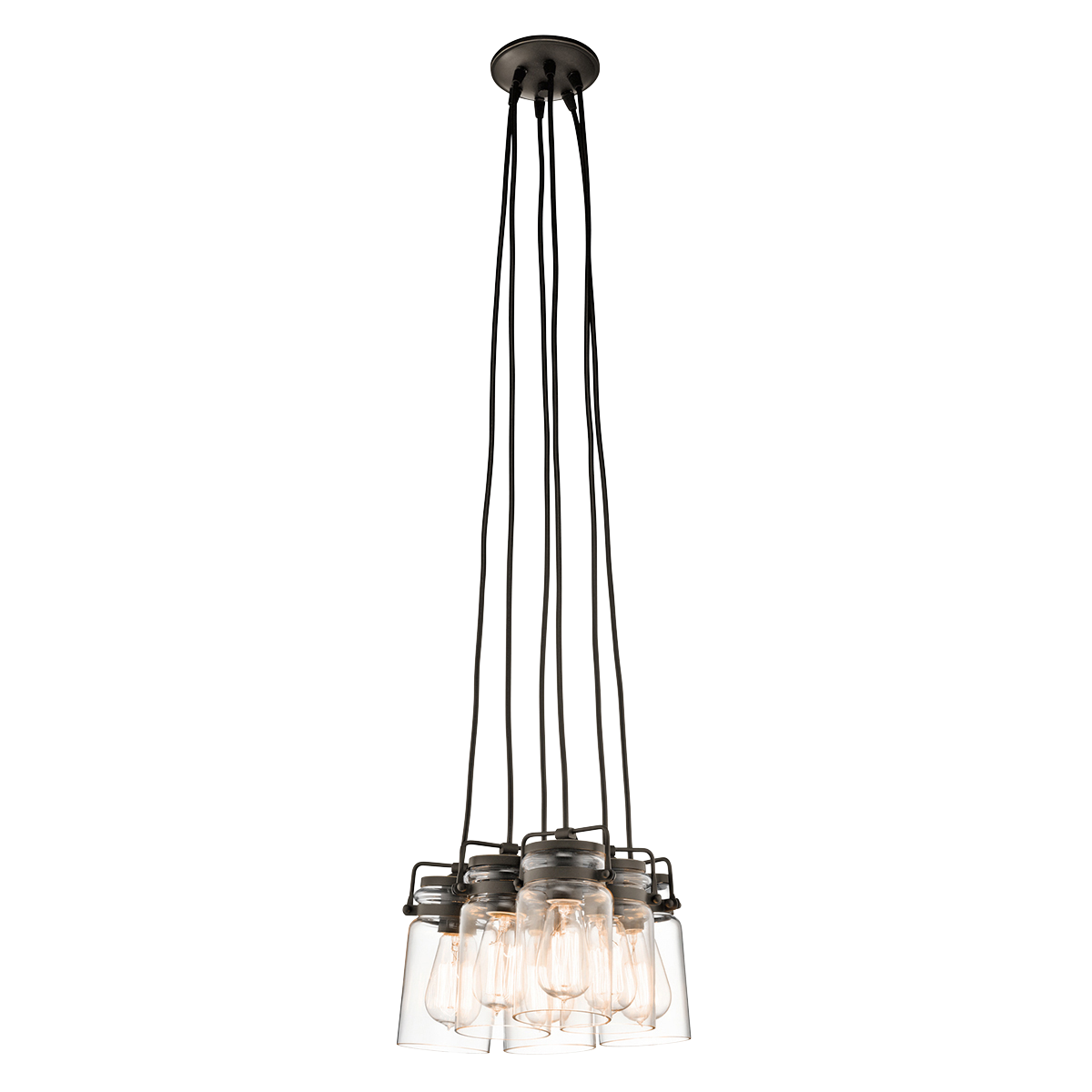 Brinley 6-Light Modern Pendant Cluster Chandelier - Stylish Dining Room Lighting for Kitchen Island, Foyer & Living Room