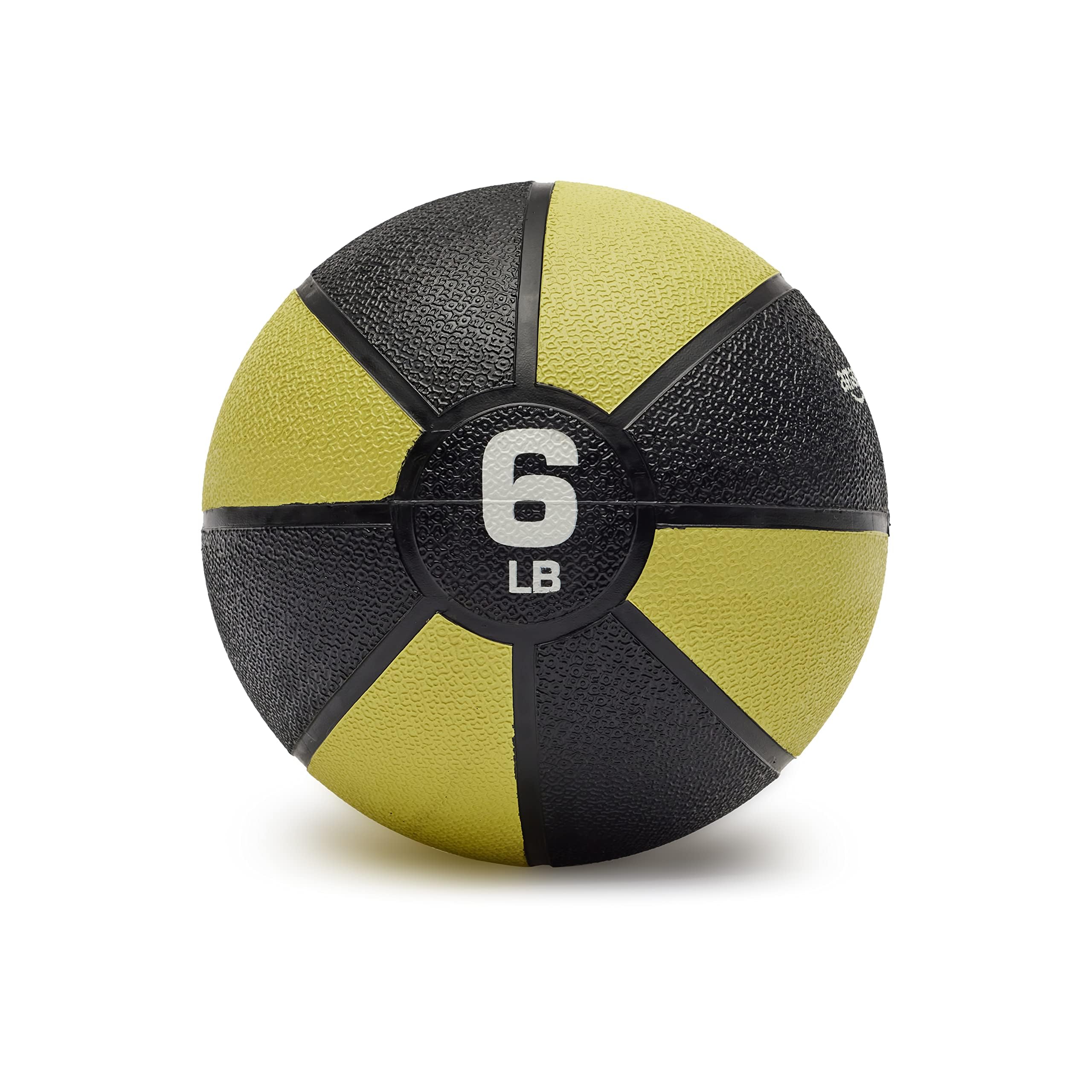 Amazon Basics Weighted Medicine Ball - 6-30 lbs for Strength Training, CrossFit, Yoga & Home Gym Workouts - Durable Rubber Coating for Grip & Safety - Perfect for Fitness, Rehabilitation & Sports Training