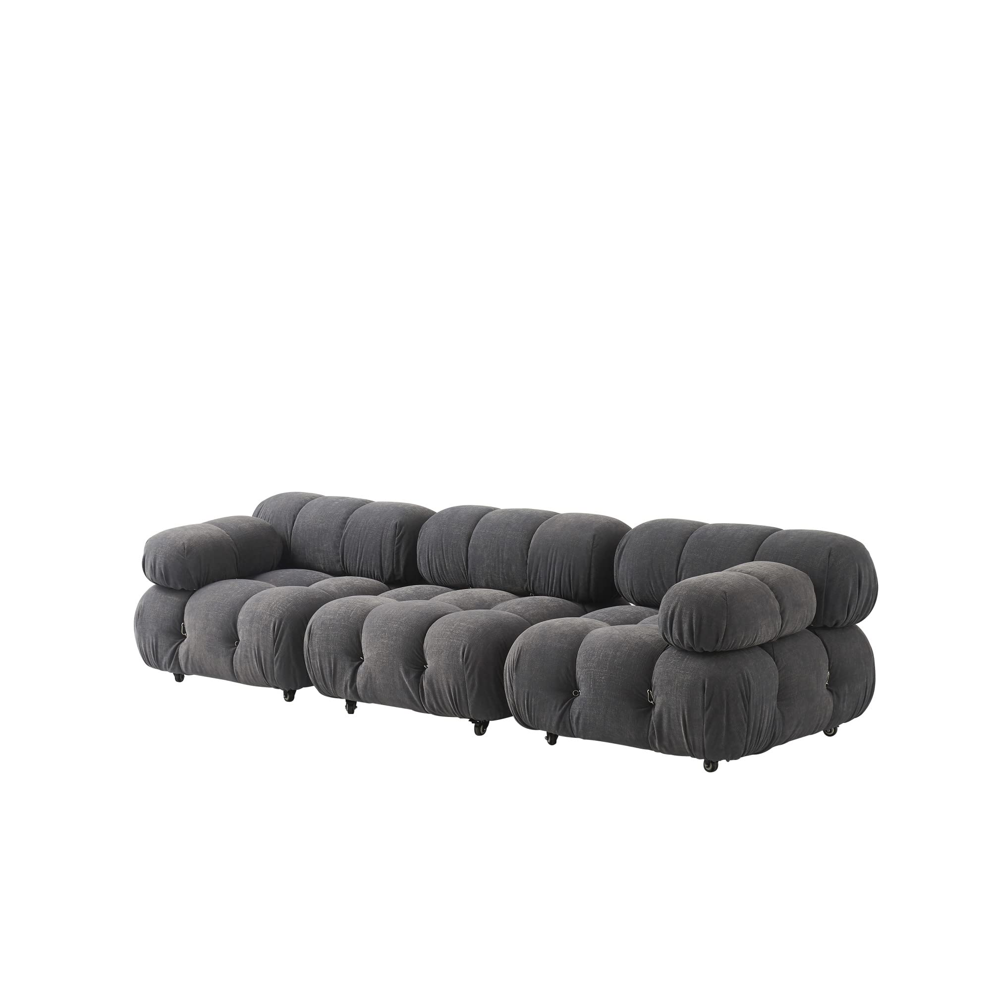 Creative Co-Op Mimosa Modular Sectional Sofa Set - Grey Fabric Upholstered Living Room Furniture for Small Spaces & Modern Apartments | Perfect for Lounging, Entertaining & Relaxing