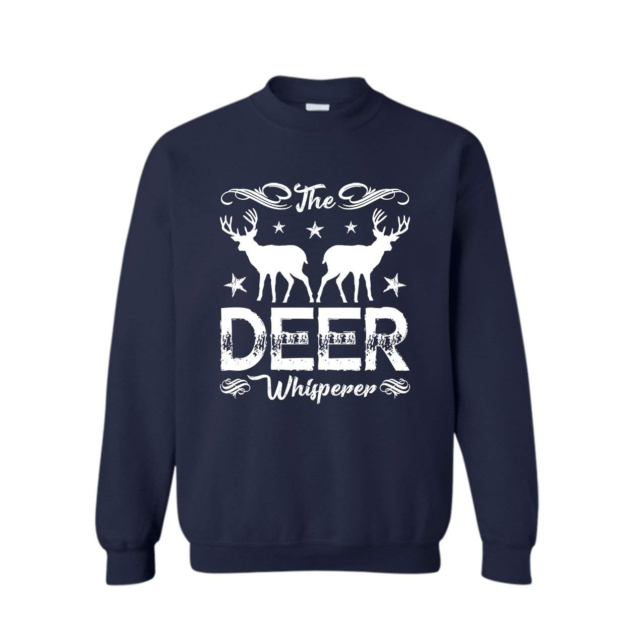 Six Emu The Deer Whisperer Graphic Crewneck Sweatshirt | Funny Animal Lover Gift | Cozy Casual Wear for Men & Women | Perfect for Outdoor Adventures & Winter Comfort
