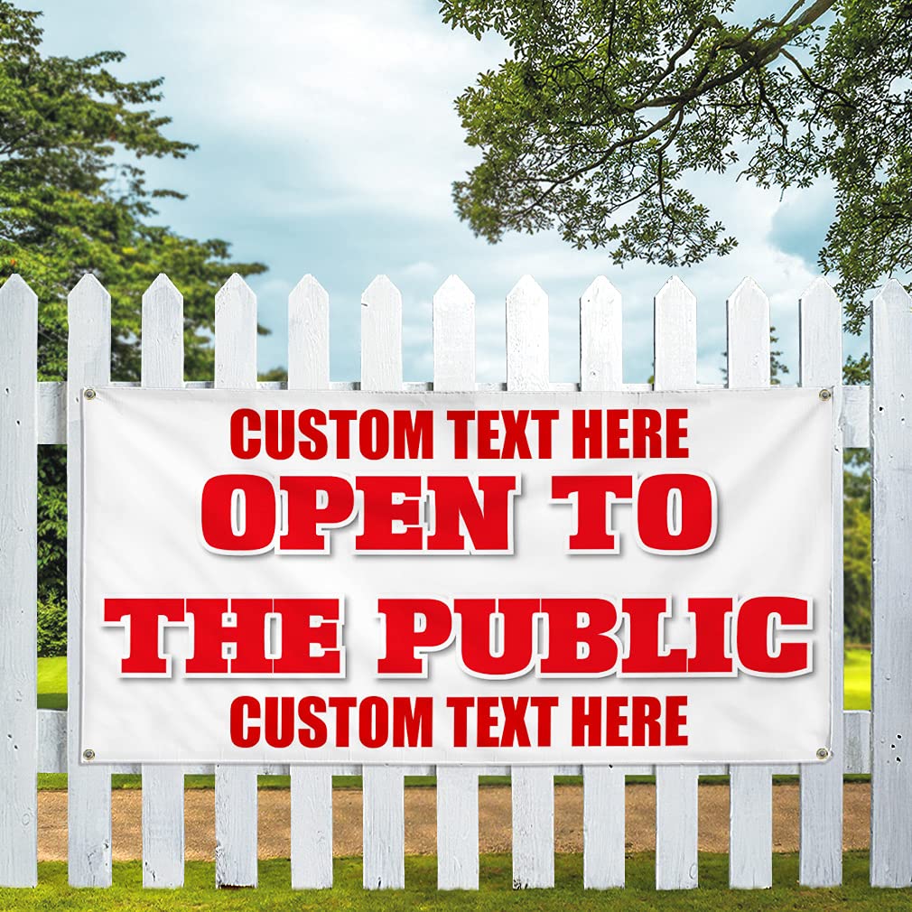 Custom Vinyl Banner - Weatherproof Outdoor Business Sign with 8 Grommets | Personalized Text | Multiple Sizes (48x96 Inches) | Perfect for Store Openings, Yard Sales & Industrial Advertising