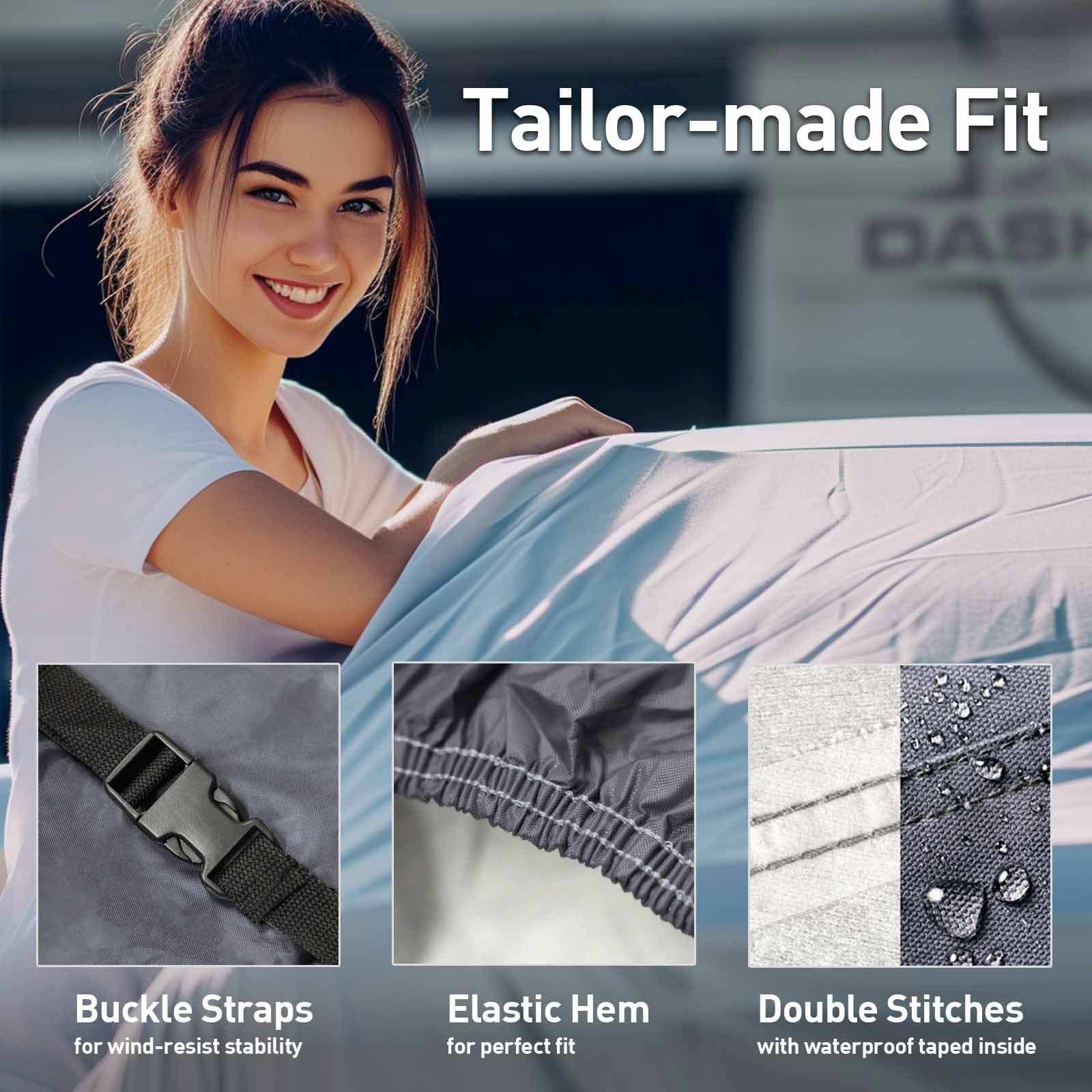 DaShield Ultimum Series Semi Custom Full-Size Truck Car Cover for Ram 1500 2019-2025 | 4-Door Crew Cab Pickup with 6.4 Feet Bed | All Weather Protection Heavy Duty Durable Full Coverage | Perfect for Outdoor Parking, Winter Storage & Vehicle Protection