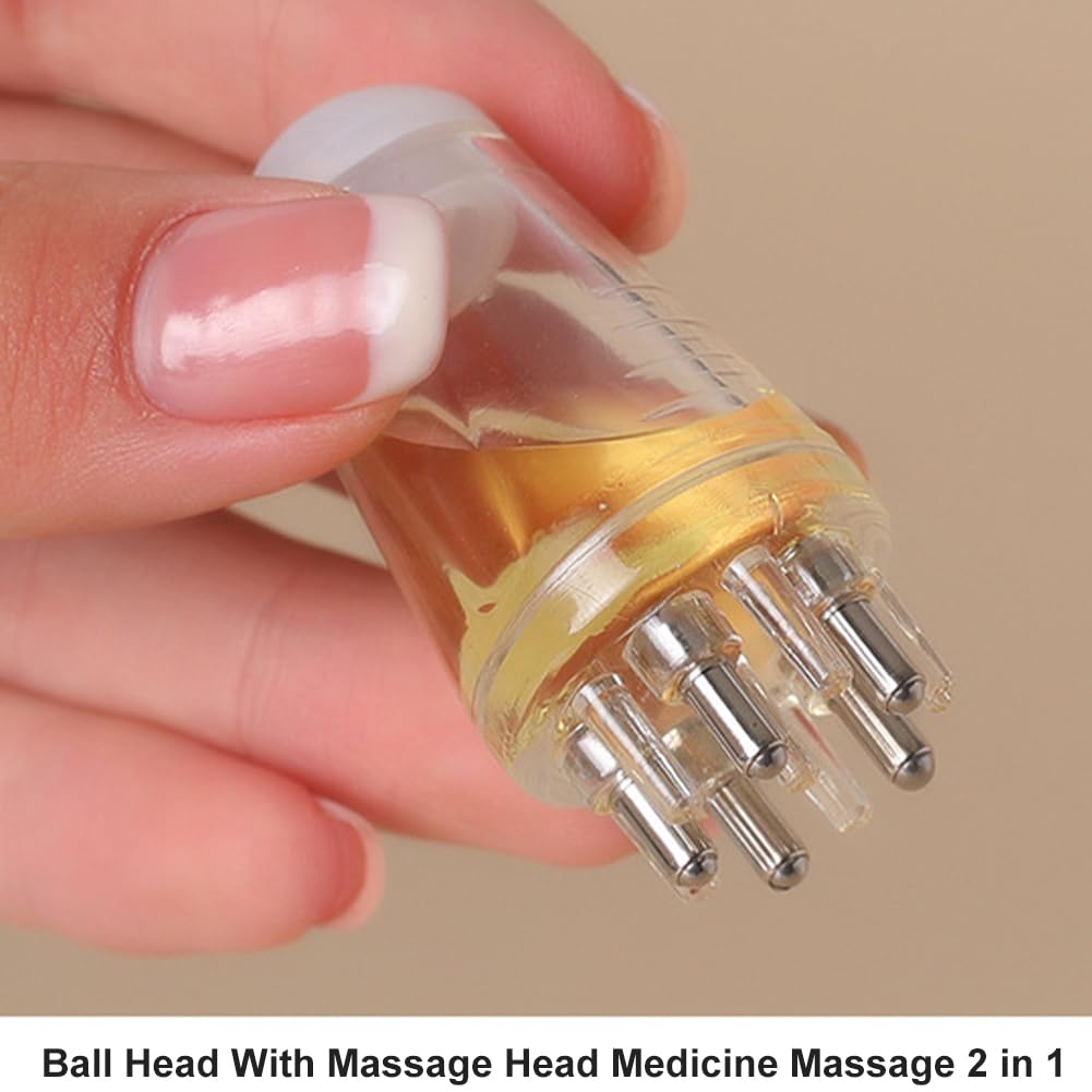 Homfanseec Scalp Applicator Comb - Hair Growth Oil & Serum Applicator with Massaging Ball Tips for Scalp Care - Perfect for Home & Travel Use (White) | Ideal for Applying Hair Treatments, Essential Oils & Liquid Serums