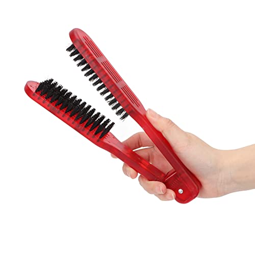 Double-Sided Hair Straightening Brush with Clamp - High-Temperature Resistant Styling Tool for Smooth & Straight Hair - Perfect for Home Use, Salon Styling & Travel