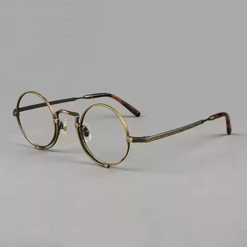 Stylish Unisex Black Titanium Round Eyeglasses 4919 - Lightweight & Durable Full Rim Frames for Men & Women | Perfect for Reading, Work, and Everyday Fashion