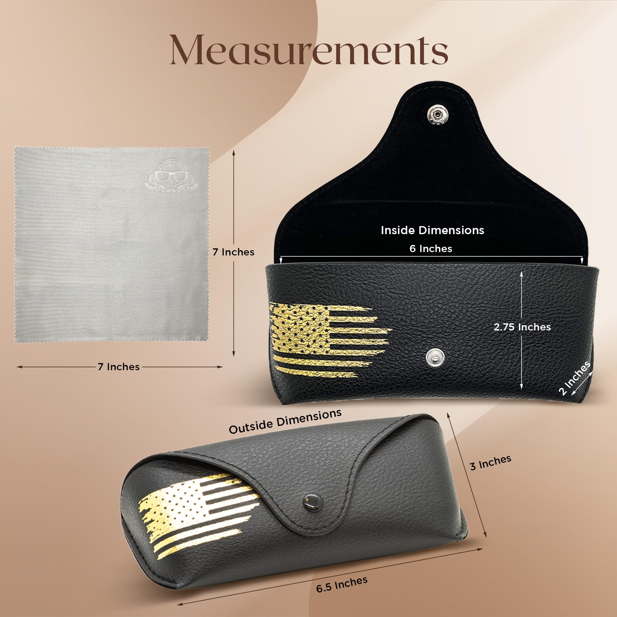 Leather Glasses Case Slim Portable Eyewear Holder for Men & Women - Perfect for Travel, Office & Daily Use