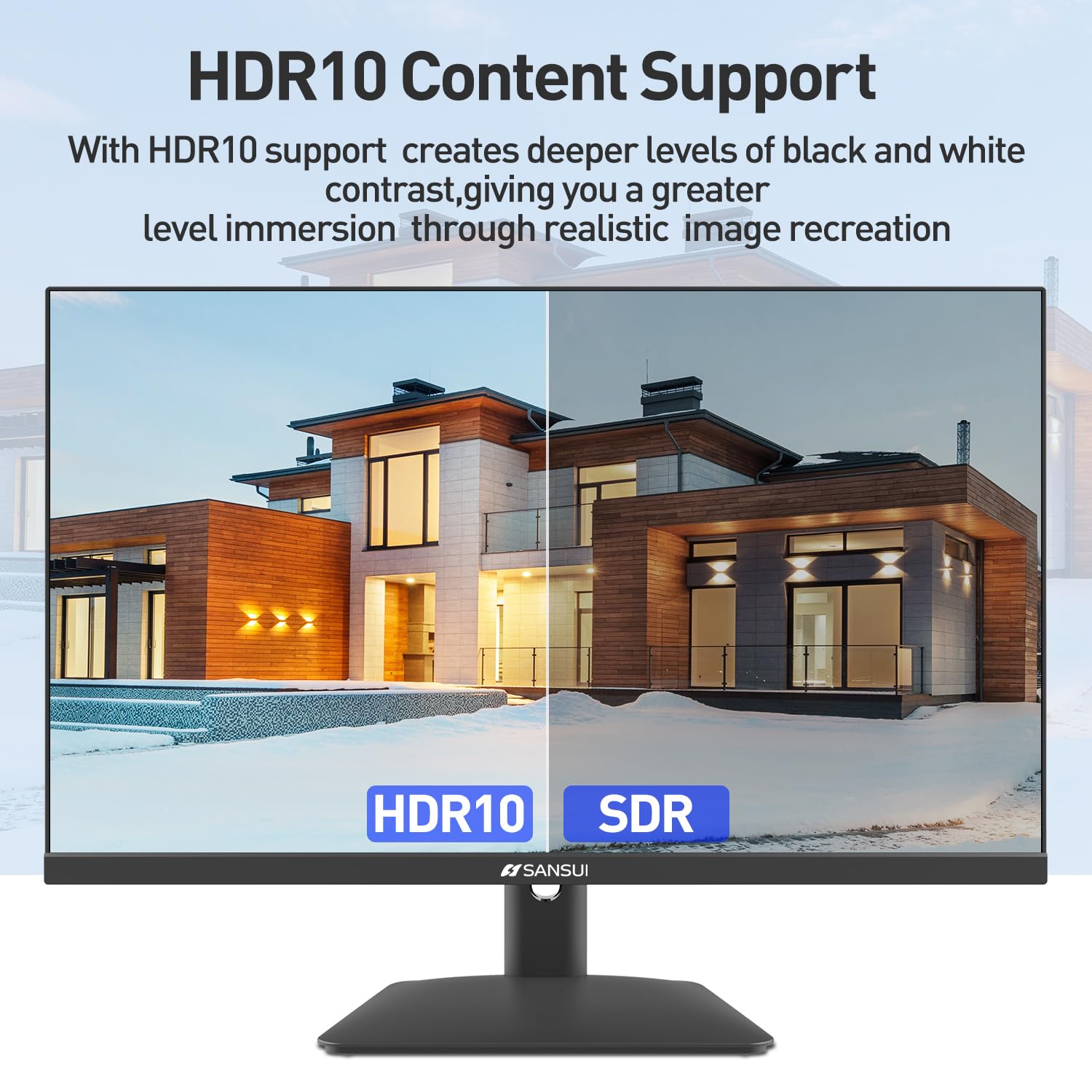 SANSUI 24 Inch IPS FHD 1080P Computer Monitor - 75Hz Refresh Rate with HDMI, VGA & DisplayPort - Built-in Speakers & Eye Care Technology - Ergonomic Tilt Design (Includes HDMI Cable) - Perfect for Home Office, Gaming & Multimedia Entertainment