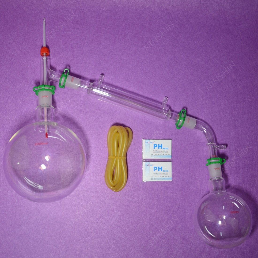 2000ml Glass Distillation Kit with 24/40 Joints - Premium Borosilicate Chemistry Lab Glassware Set for Essential Oil Extraction, Home Brewing & Science Experiments