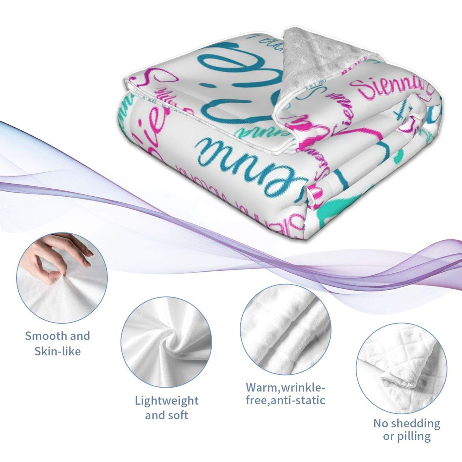 Personalized Custom Baby Girl Blankets with Name - 60x80 Inch Soft Fleece Blanket for Newborns, Infants & Toddlers - Perfect for Nursery, Stroller, Crib & Photo Shoots