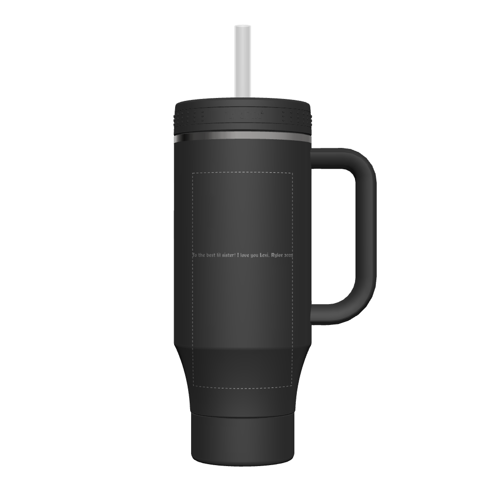 40 oz Insulated Stainless Steel Straw Tumbler with Handle - Customizable Name/Logo - Perfect for Gym, Office & Outdoor Activities