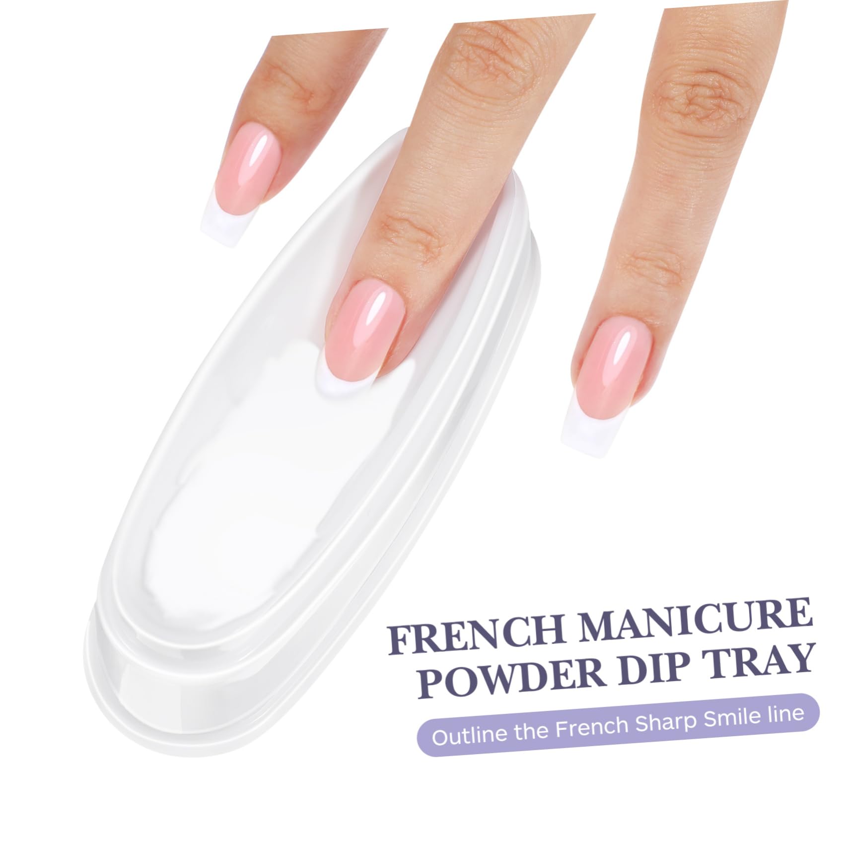 FRCOLOR 2 Sets French Style Manicure Kit with Nail Dipping Powder Storage Boxes - 3pc Nail Art Accessories for Salon & Home Manicure | Perfect for Nail Technicians & DIY Enthusiasts