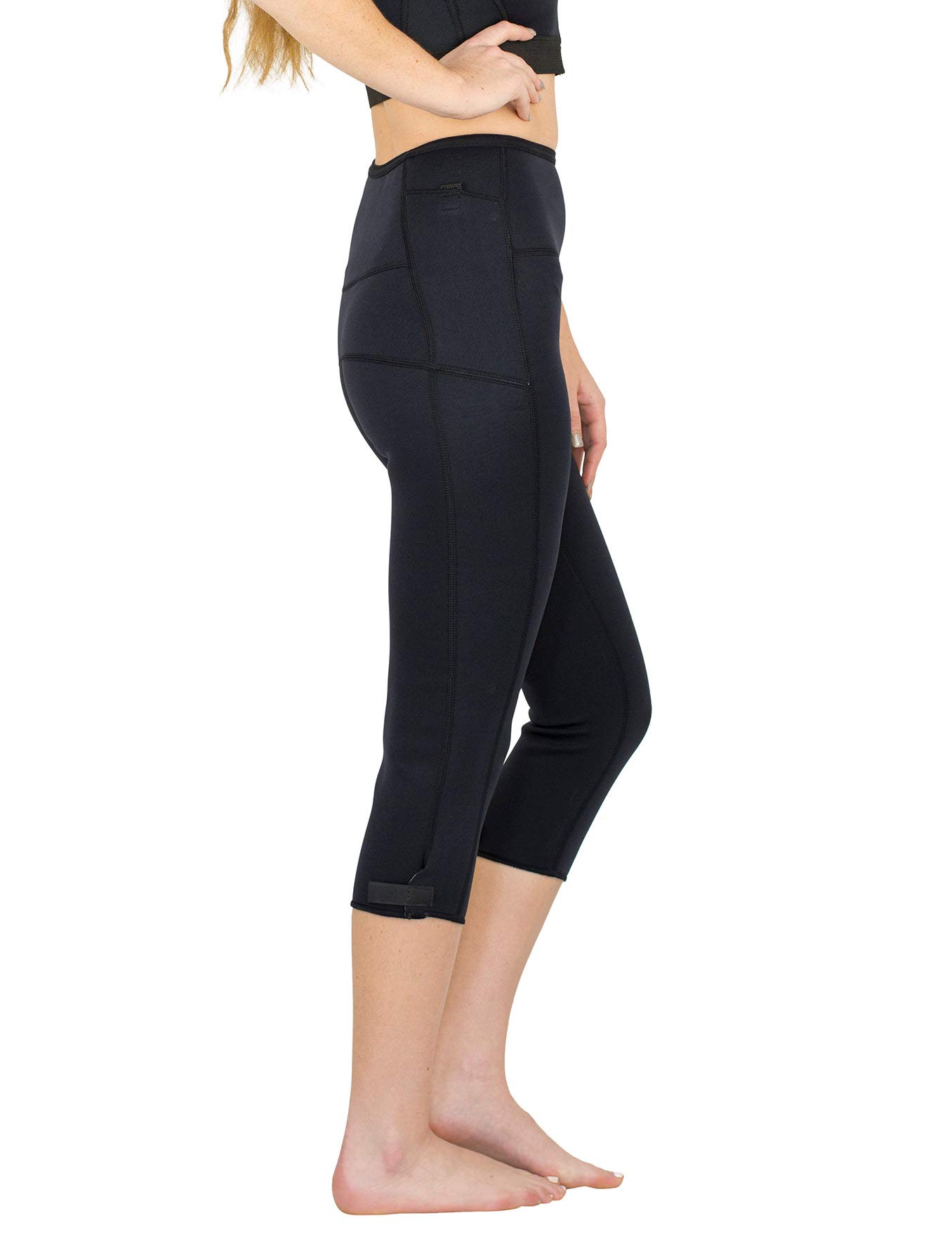 Delfin Spa Women's Neoprene Workout Capris - Thermal Heat Retention, High Waist Yoga Pants for Gym, Running & Fitness Training - Perfect for Cold Weather Workouts & Postpartum Recovery
