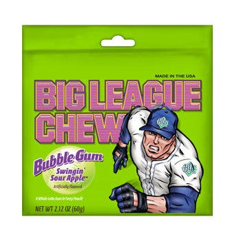 Big League Chew Sour Apple Bubble Gum - 108 Count Bulk Pack | Fun Baseball-Inspired Chewing Gum for Kids, Parties & Sports Events