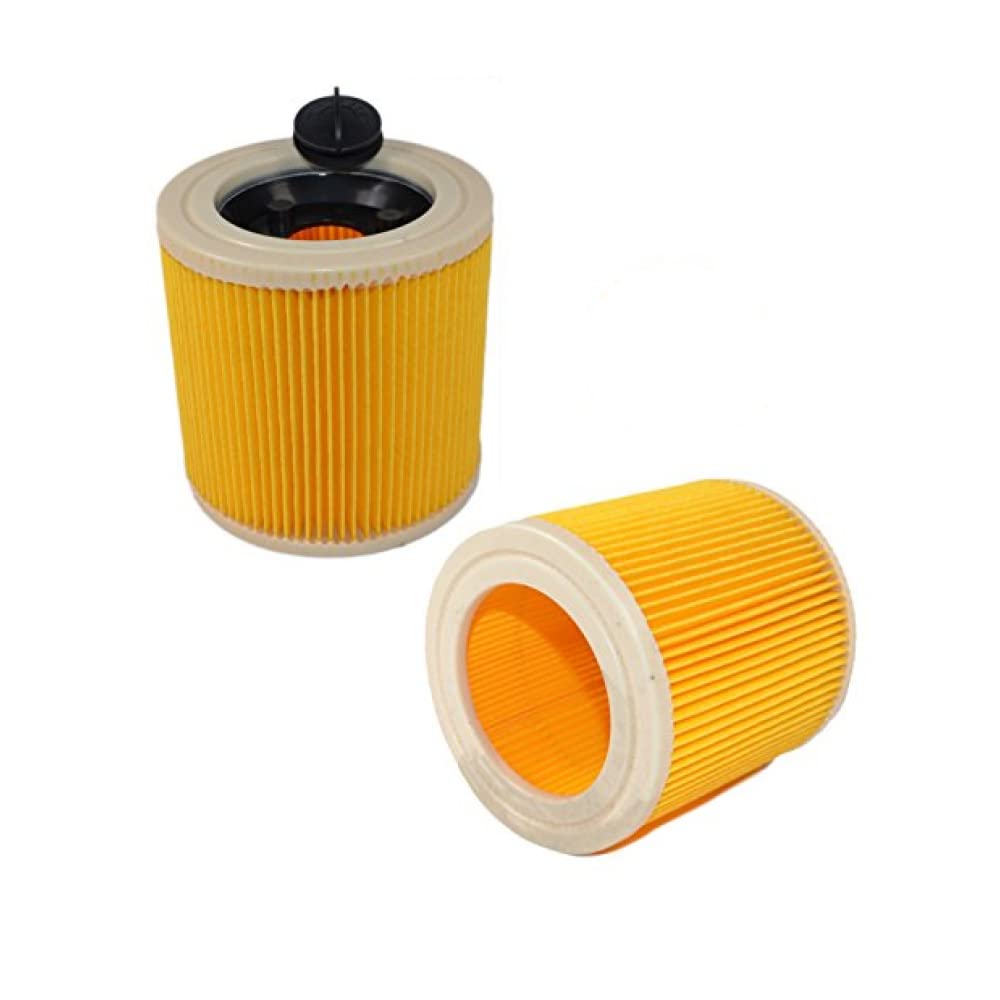HQRP 2-Pack Replacement Cartridge Filters Compatible with Kärcher WD3 Series (WD3 Rallye Dakar, WD3 Tough Vac, WD3.300 M) - Wet/Dry Vacuum Cleaner Accessories for Home, Garage, and Workshop Cleaning