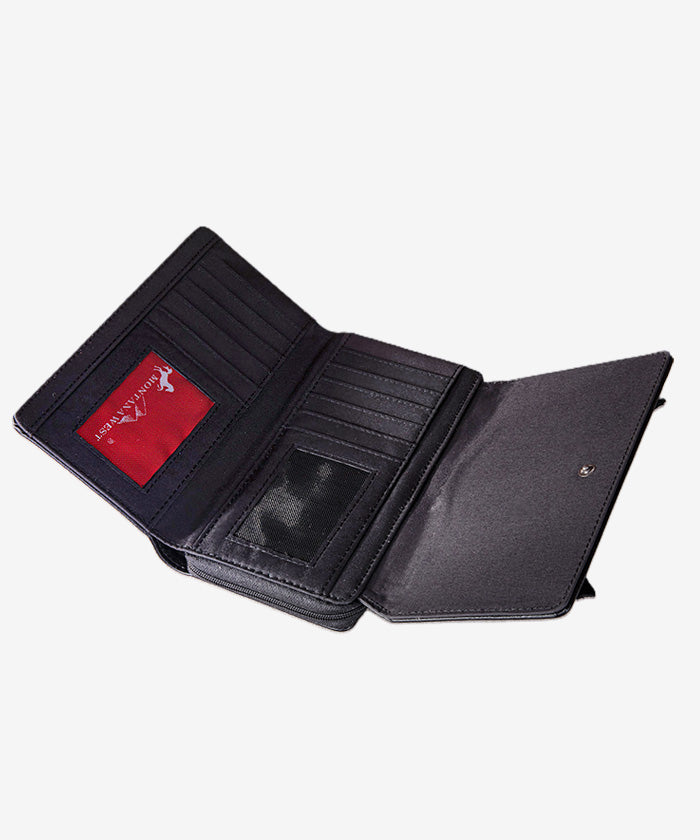 Montana West Feather Whipstitch Wallet for Women - Stylish Leather Card Holder with RFID Protection - Perfect for Everyday Use, Travel & Gift Giving