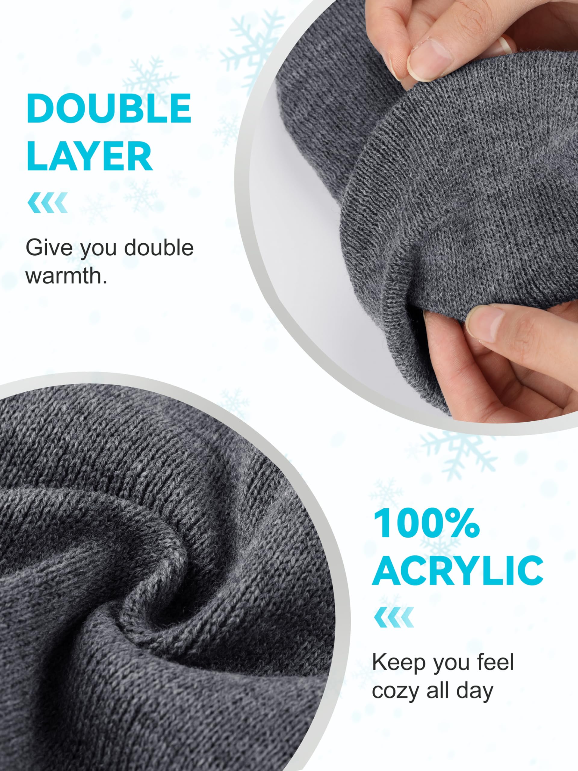 Glooarm Unisex Knit Beanie for Men & Women - Warm Winter Slouchy Skull Cap with Cuffed Design - Perfect for Skiing, Snowboarding & Outdoor Activities