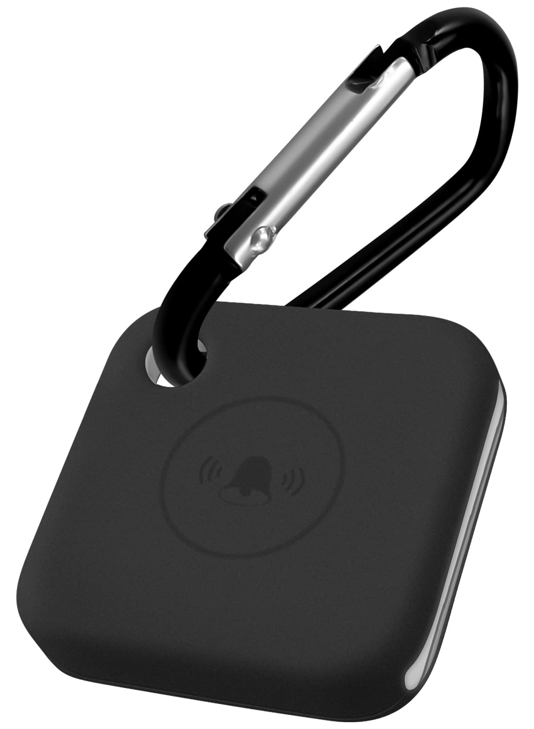 Silicone Case for Tile Mate Tracker - Shockproof Cover with Carabiner (Black) - Perfect for Keys & Bags