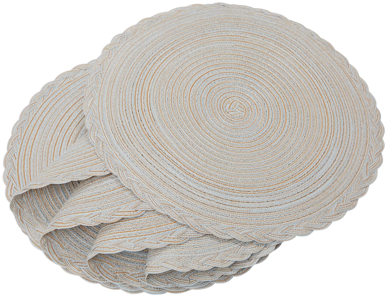 Smaafit Round Placemats Set of 6 - 15 Inch Non-Slip Table Mats for Round Dining Tables, Light Blue Christmas Decor Kitchen Accessories - Perfect for Holiday Dinners, Family Gatherings & Everyday Use (Baby Blue)