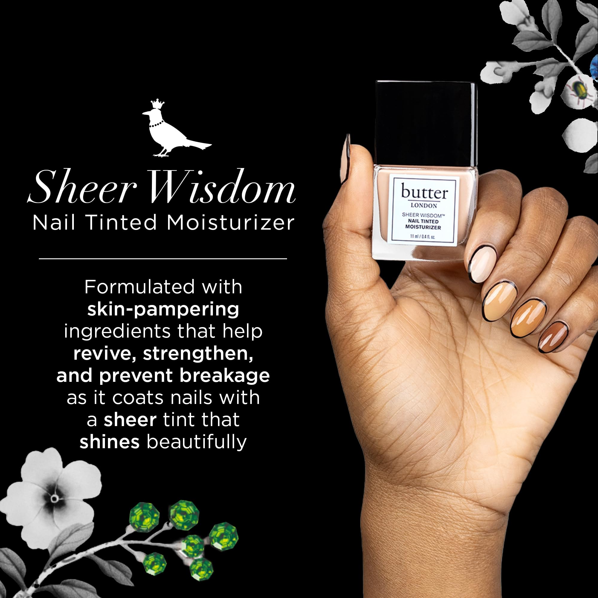 Butter London Nail Strengthener & Tinted Moisturizer - Repair Damaged Nails, Hardener for Stronger Healthier Nails - Vegan Nail Care Polish for Weak Brittle Nails - Perfect for Daily Use & Salon Treatments