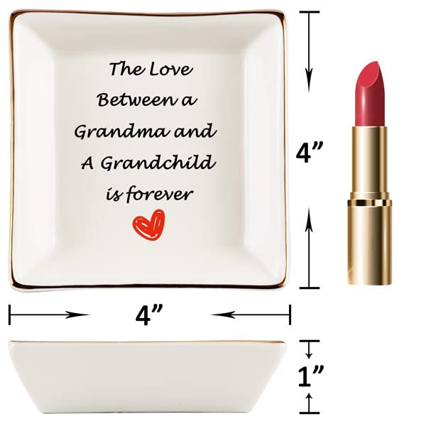 Best Mother's Day Gifts for Grandma - Jewelry Ring & Trinket Dish Tray - Thoughtful Presents from Grandchildren - Perfect Birthday Gift Idea for Grandmother - Great for Home Decor & Jewelry Storage