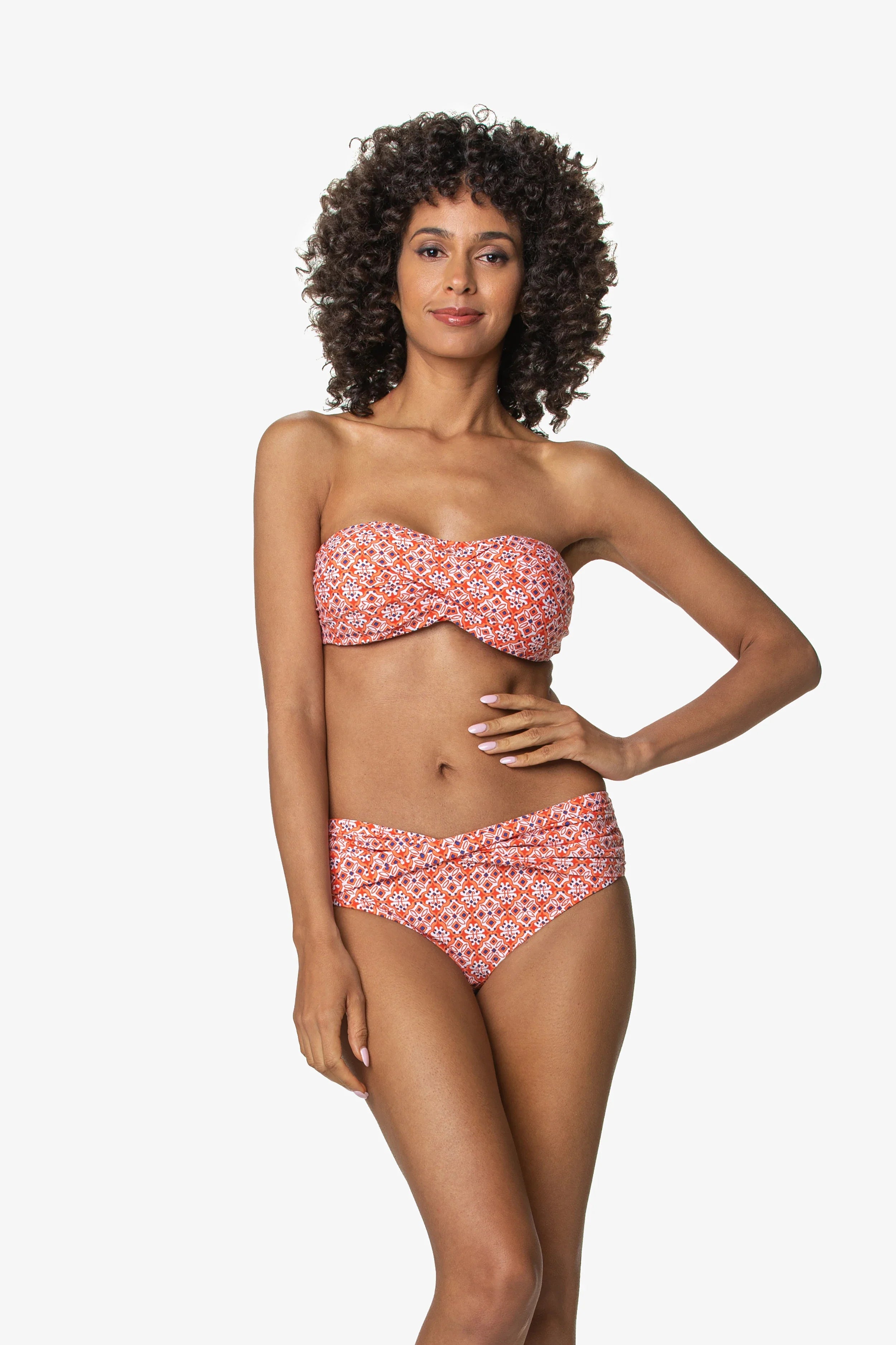 Twist Front Hipster Underwear | Heritage Tile Coral Seamless Panties for Women - Perfect for Everyday Wear & Comfort