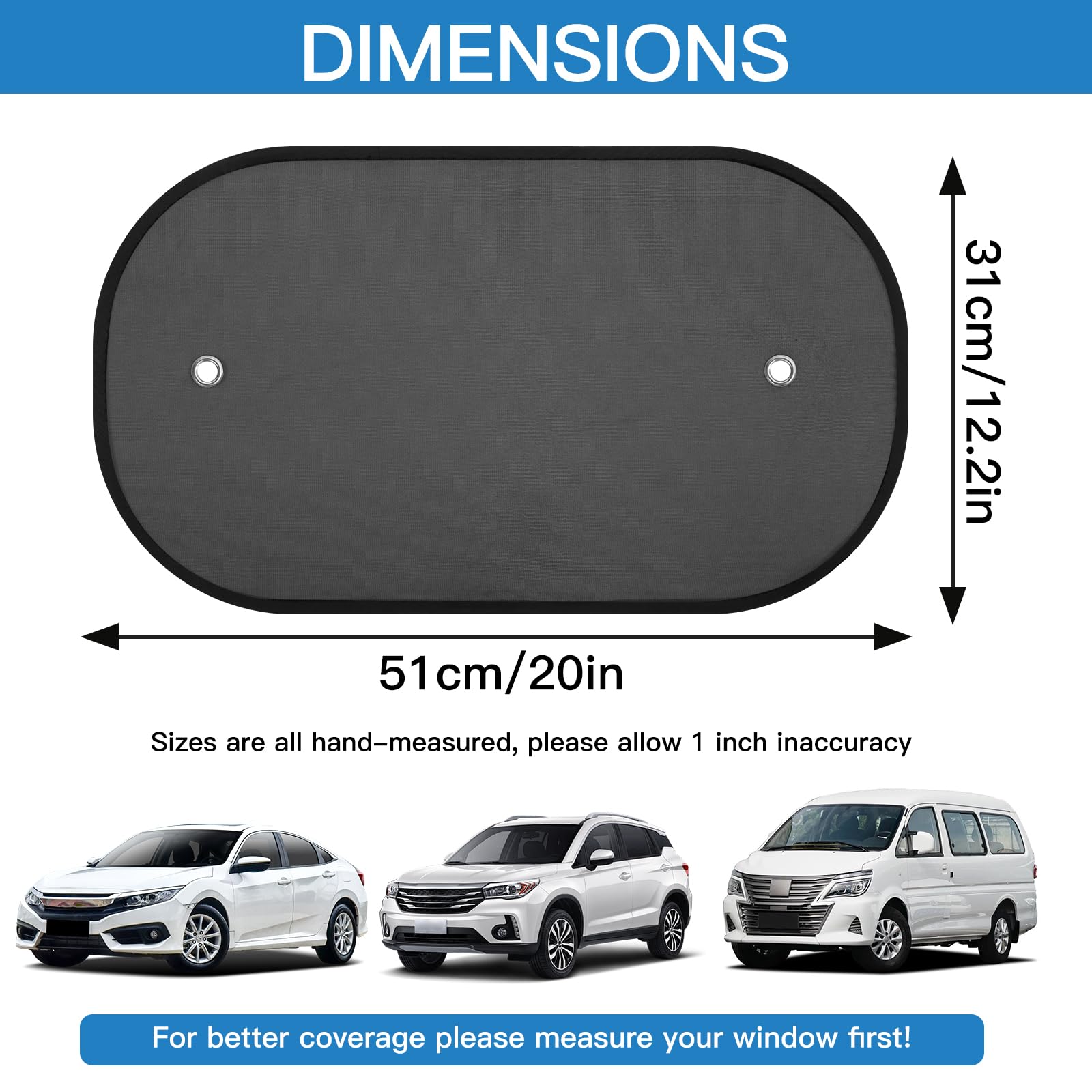 ZATOOTO 4-Pack Car Window Shades for Baby & Pets - UV Protection Sun Blocker with Strong Suction Cups | Heat & Glare Shield for Road Trips, Daily Commutes, and Summer Travel
