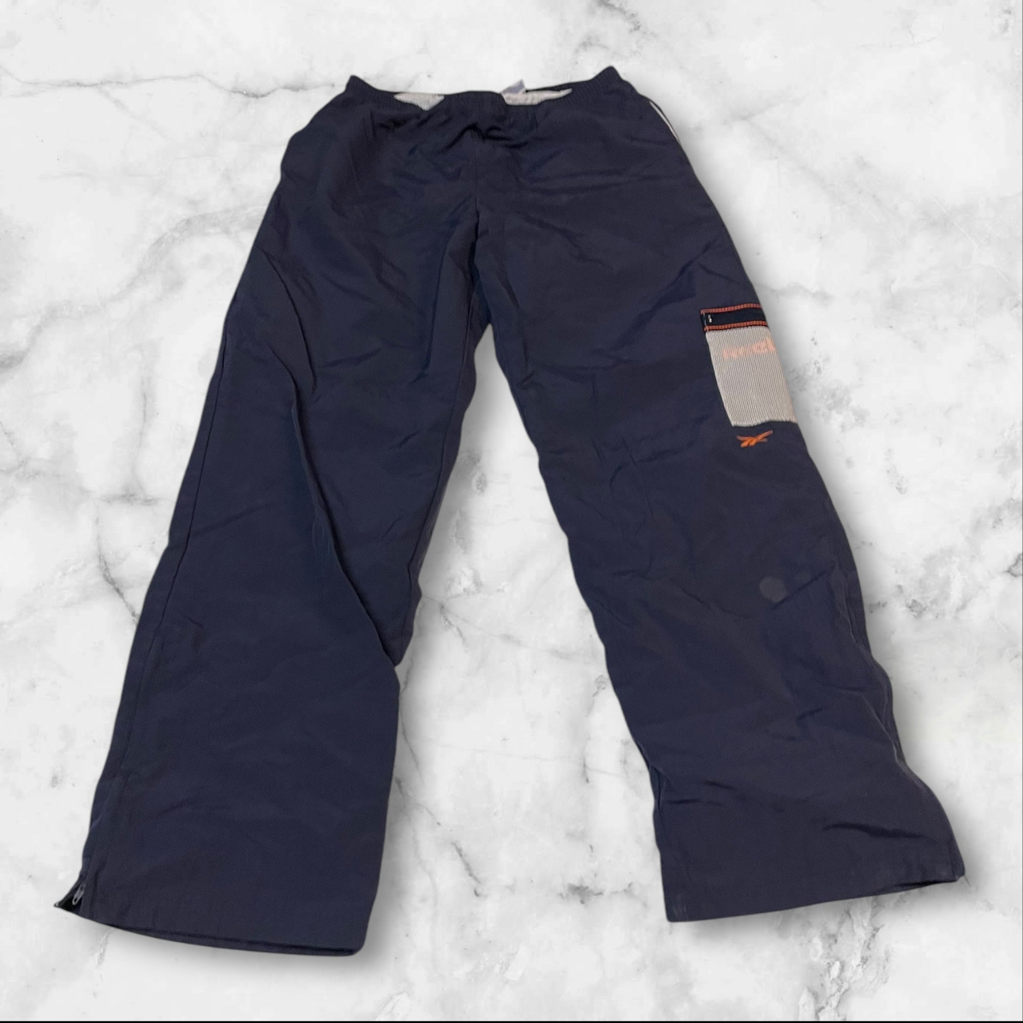 Reebok Vintage Track Pants - Baggy Nylon Joggers with Water-Resistant Shell (Men's Sizes M/L) | Retro Athletic Style for Casual Wear, Street Fashion & Gym Workouts