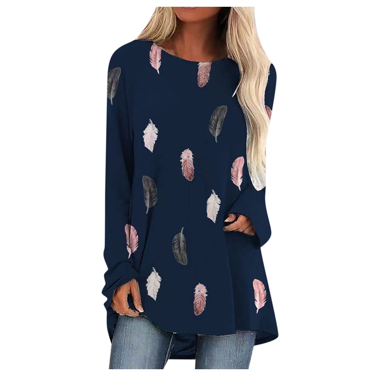 2022 Women's Casual Long Sleeve Crewneck Pullover Tops - Soft Sweatshirt Blouse for Everyday Wear | Perfect for Work, Lounge & Outdoor Activities
