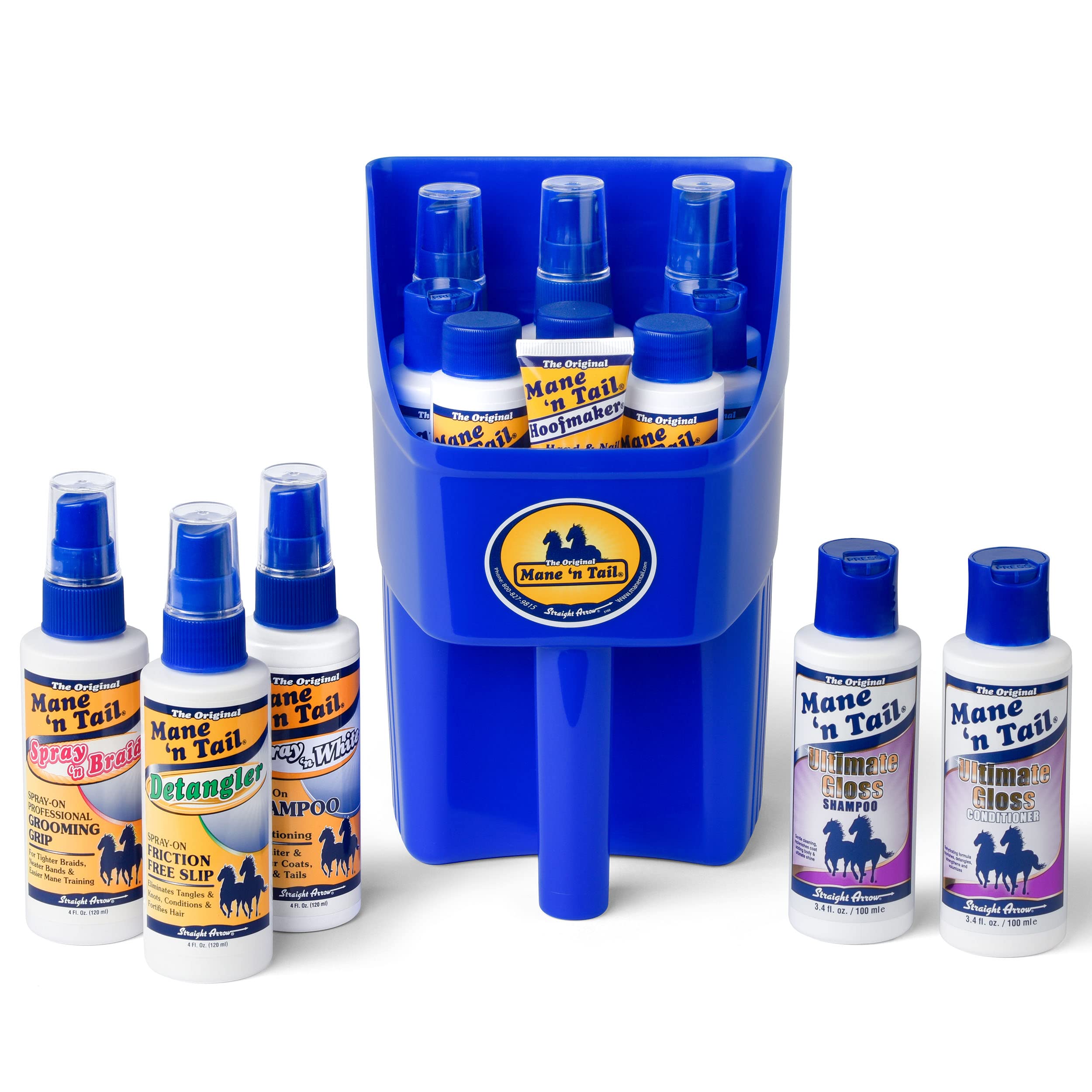 Mane 'n Tail Equine Sampler Set – 9 Travel-Size Hair Care Products for Horses & Humans | Original & Ultimate Gloss Shampoo, Conditioner, Detangler | Perfect for Grooming, Show Prep & Travel