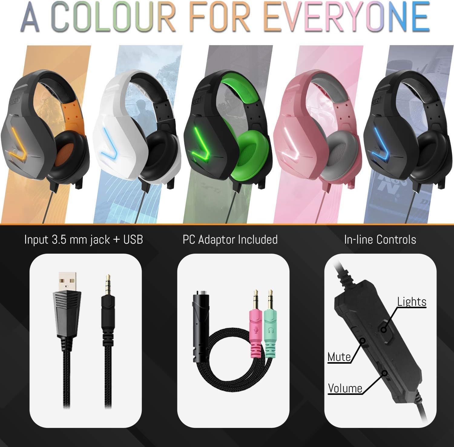 Orzly Hornet RXH-20 Siberia Edition Gaming Headset - Noise Cancelling Mic, Stereo Sound for PC, PS5, PS4, Xbox Series X/S, Xbox One, Nintendo Switch & Google Stadia (White) - Perfect for Competitive Gaming & Online Chat
