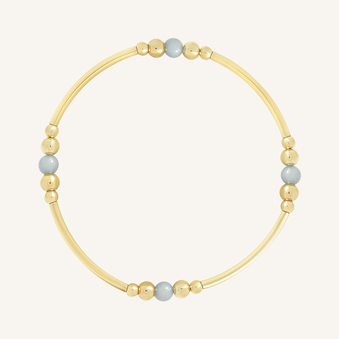 Angelite Ava Bracelet - Stone of Connection & Communication - Healing Crystal Jewelry for Meditation, Stress Relief & Spiritual Growth