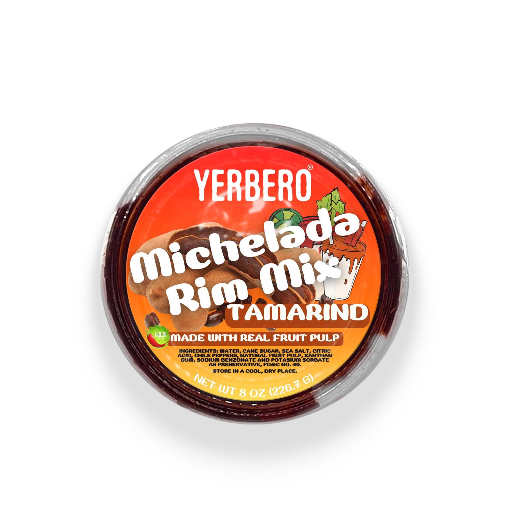 Authentic Mexican Michelada Tamarind & Chamoy Rim Dip - 8 Oz (226.7g) Spicy Tamarindo Chili Paste with Real Fruit - Perfect for Cocktail Rims, Snack Dips, and Mexican Cuisine - Bold Flavor Enhancer for Micheladas, Margaritas, and Party Appetizers