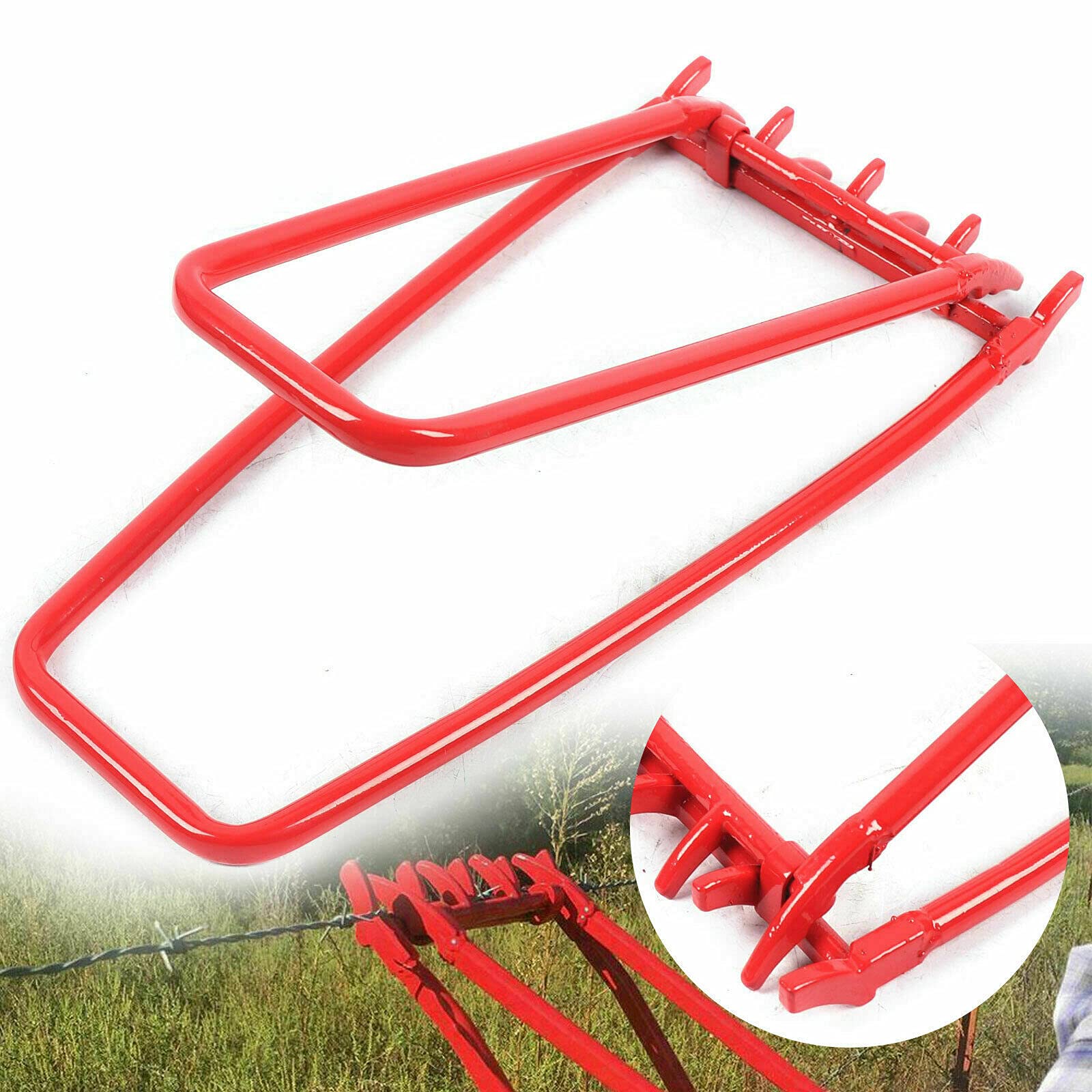 PIOJNYEN Heavy Duty Fence Wire Crimping Tool - Ranch Barbed Wire Tightener & Repair Tool for High Tensile Fencing - Compact Design for Easy Use - Perfect for Farm, Ranch, and Agricultural Fence Maintenance
