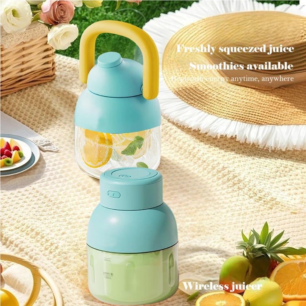 41oz Portable Blender for Shakes and Smoothies - Leak-Proof Water Bottle with Removable Straw & Shoulder Strap - BPA-Free, USB-C Rechargeable, Cordless Juicer for Gym, Travel & Outdoor - Blue