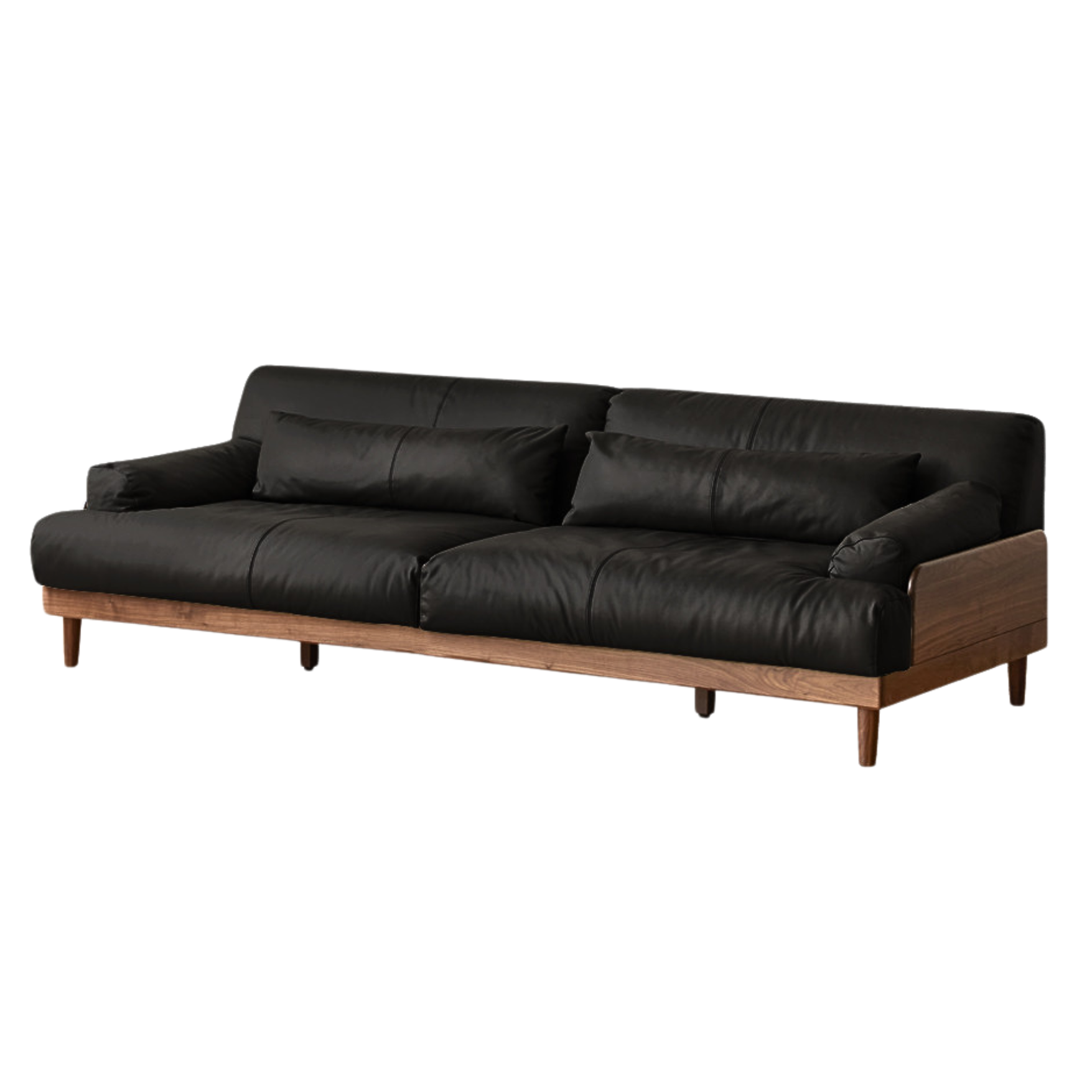 88.1x40.1x29.9 inch/ 224x102x76 cm / Rich dark walnut color/ Black Walnut sofa black
