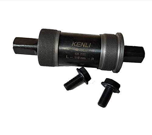 RUYGHYS Sealed Bottom Bracket for Mountain Bike - Waterproof Square Hole 6/8mm x 119mm Bearing Cartridge - Durable Bicycle Center Axle for Off-Road Cycling & Commuting