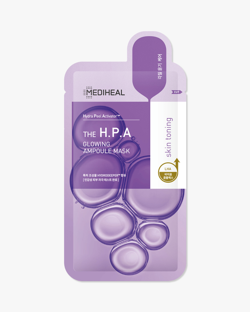 MEDIHEAL The H.P.A Glowing Ampoule Mask (Renewal) - Brightening & Hydrating Sheet Mask for Radiant Skin | Perfect for Daily Skincare & Spa Night