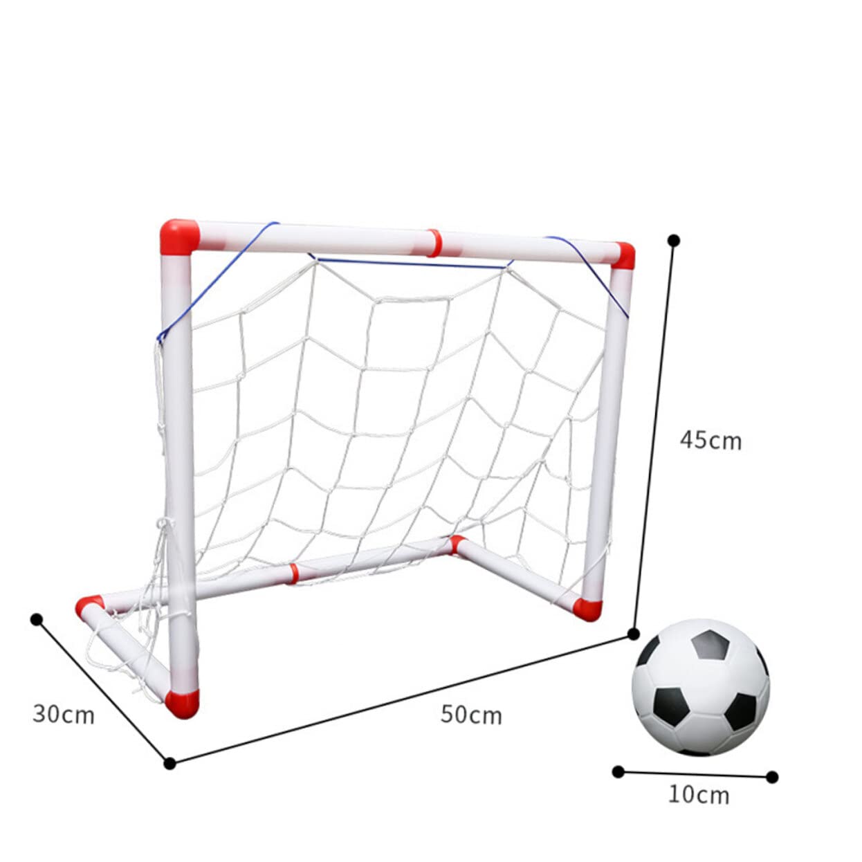 Alasum Mini Soccer Ball - Indoor & Outdoor Football Toy for Kids, Small White Soccer Goal Set with Mini Ball - Perfect for Playtime, Training, and Desktop Fun