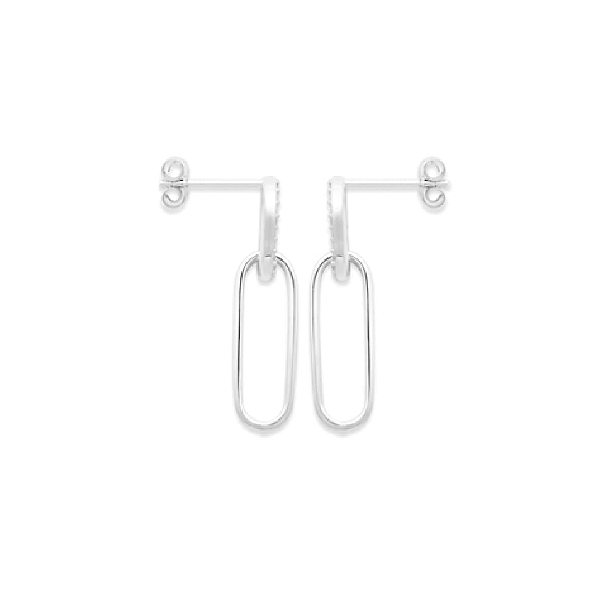 Mackenna Stud Earrings for Women - .925 Sterling Silver Plated Rhodium or 18K Gold Plated Cubic Zirconia Hoop Earrings | Hypoallergenic, Dangle, Paper Clip & Safety Pin Style | Perfect for Teens, Parties, Gifts & Everyday Wear