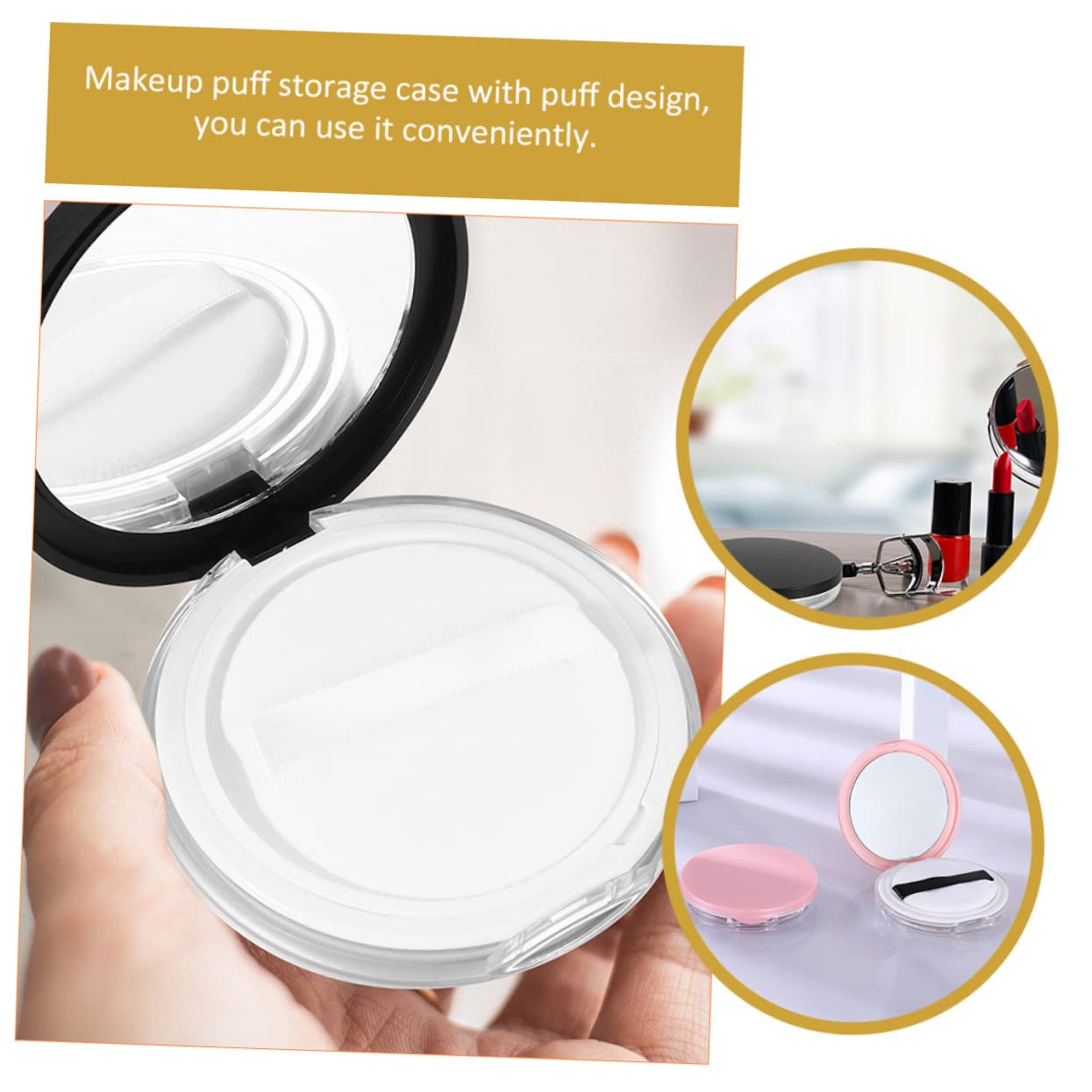 Beatifufu Makeup Powder Case - Portable Compact Powder Holder for Women | Perfect for Travel, Touch-ups & DIY Makeup Kits