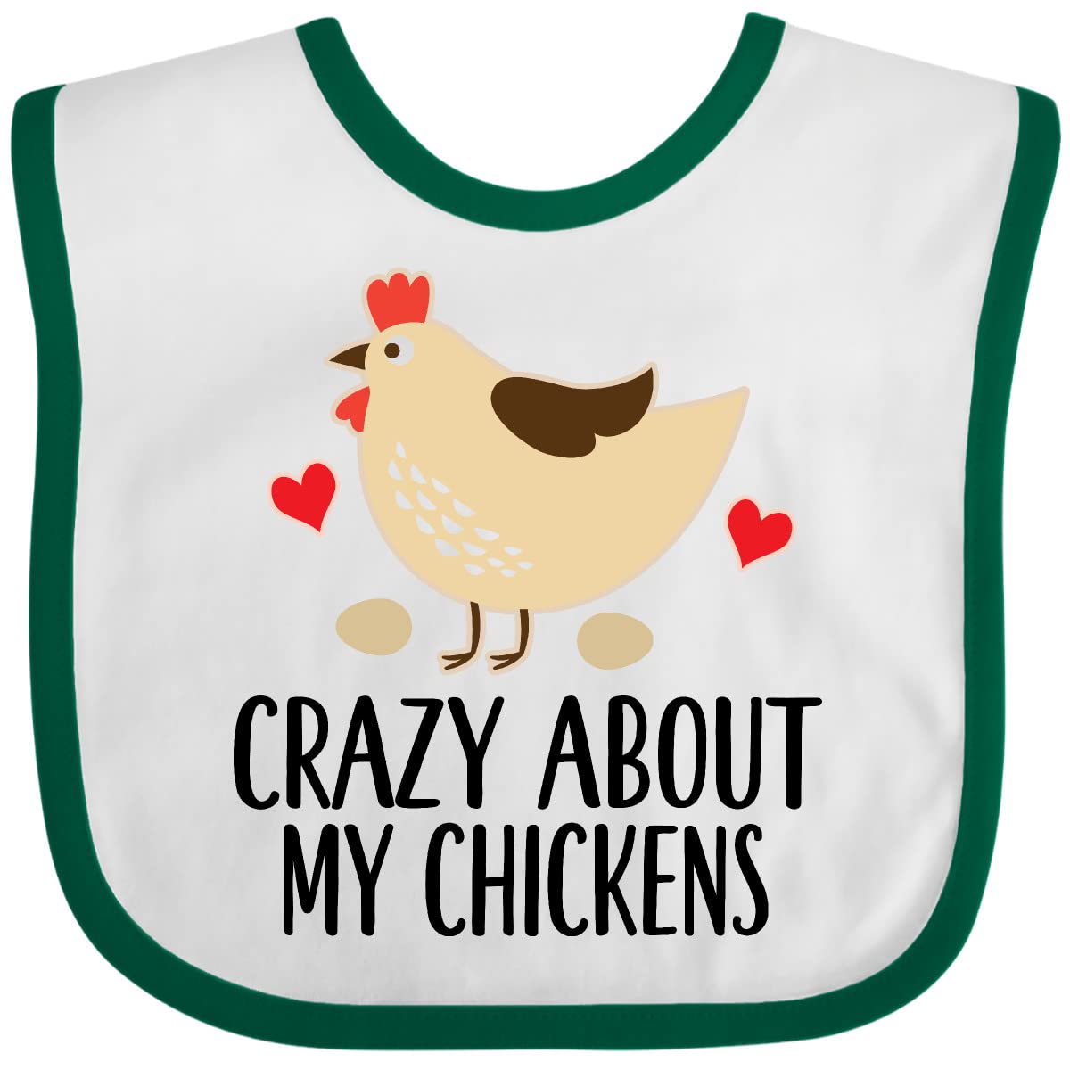 Inktastic Cute Chicken Farming Baby Bib - Soft Cotton Drool Bib for Infants & Toddlers - Perfect for Feeding, Mealtime, and Farm-Themed Nursery Decor