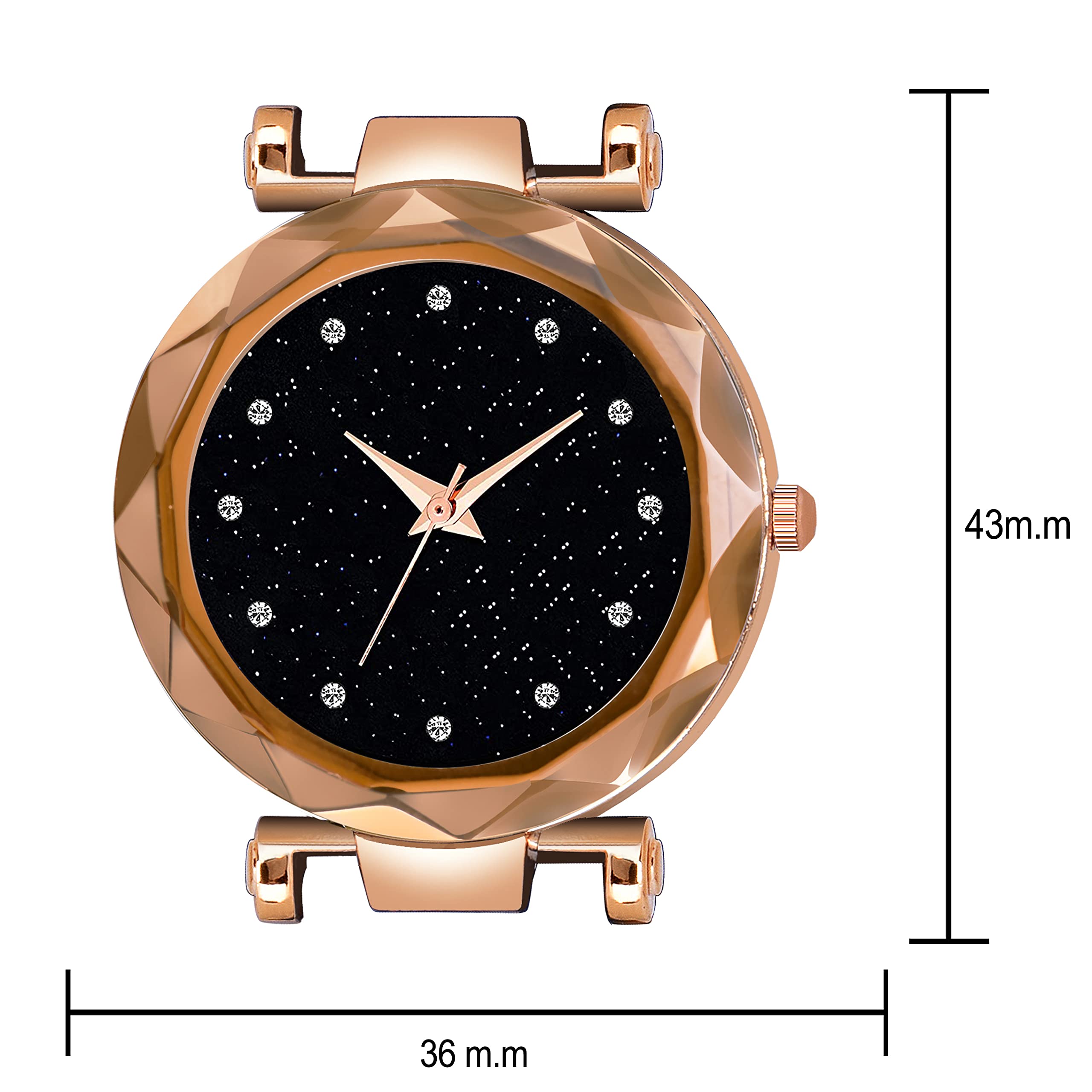 Shunya Elegant Black Dial Red Strap Diamond Women's Watch - Perfect for Formal Events, Date Nights & Special Occasions