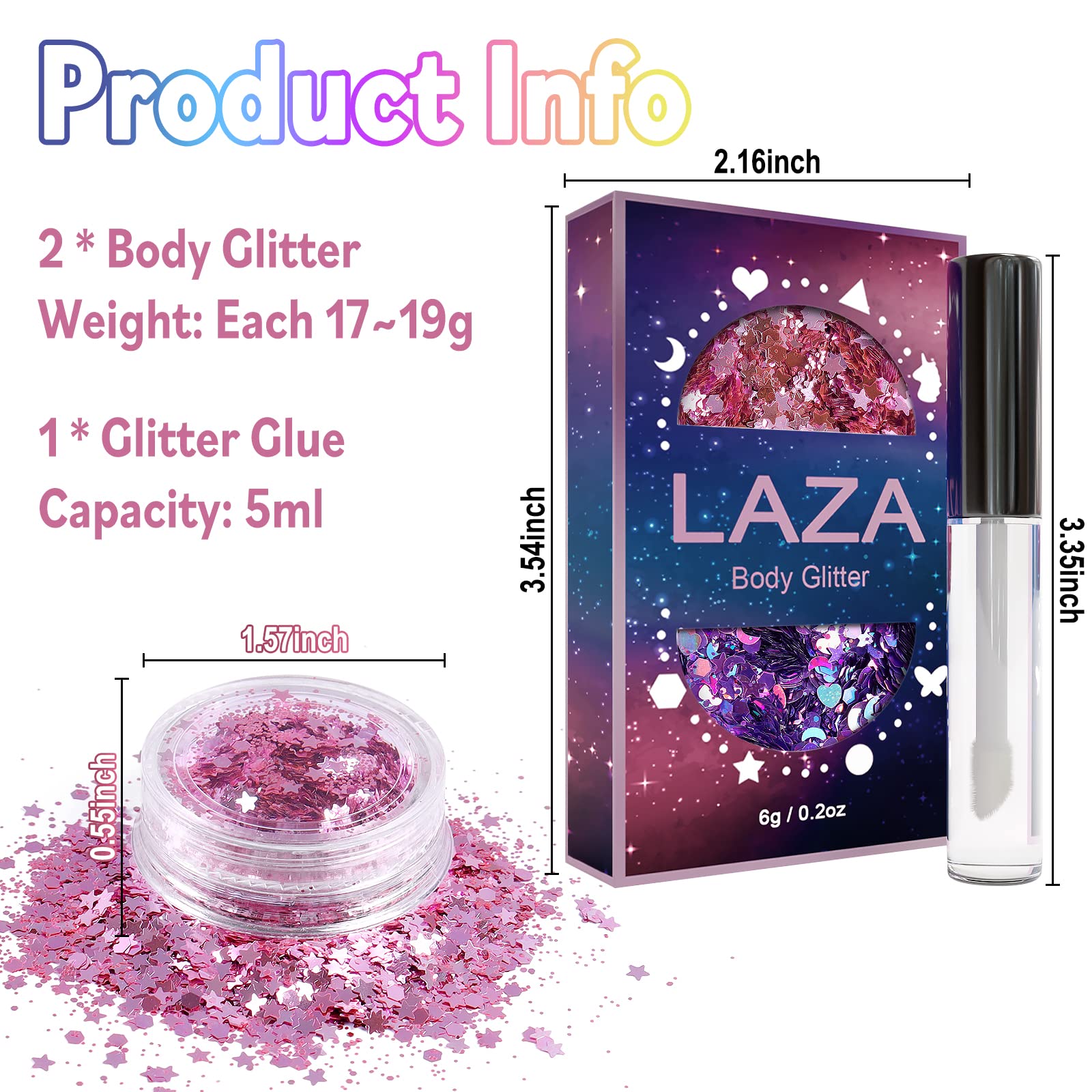Holographic Chunky Body Glitter with Glue - 2 Jars Set (Gold & Silver) for Face, Eyeshadow & Body Art | Perfect for Festivals, Rave Outfits, Carnival Costumes & Hair Accessories | Long-Lasting Shimmer Makeup for Women & Teens