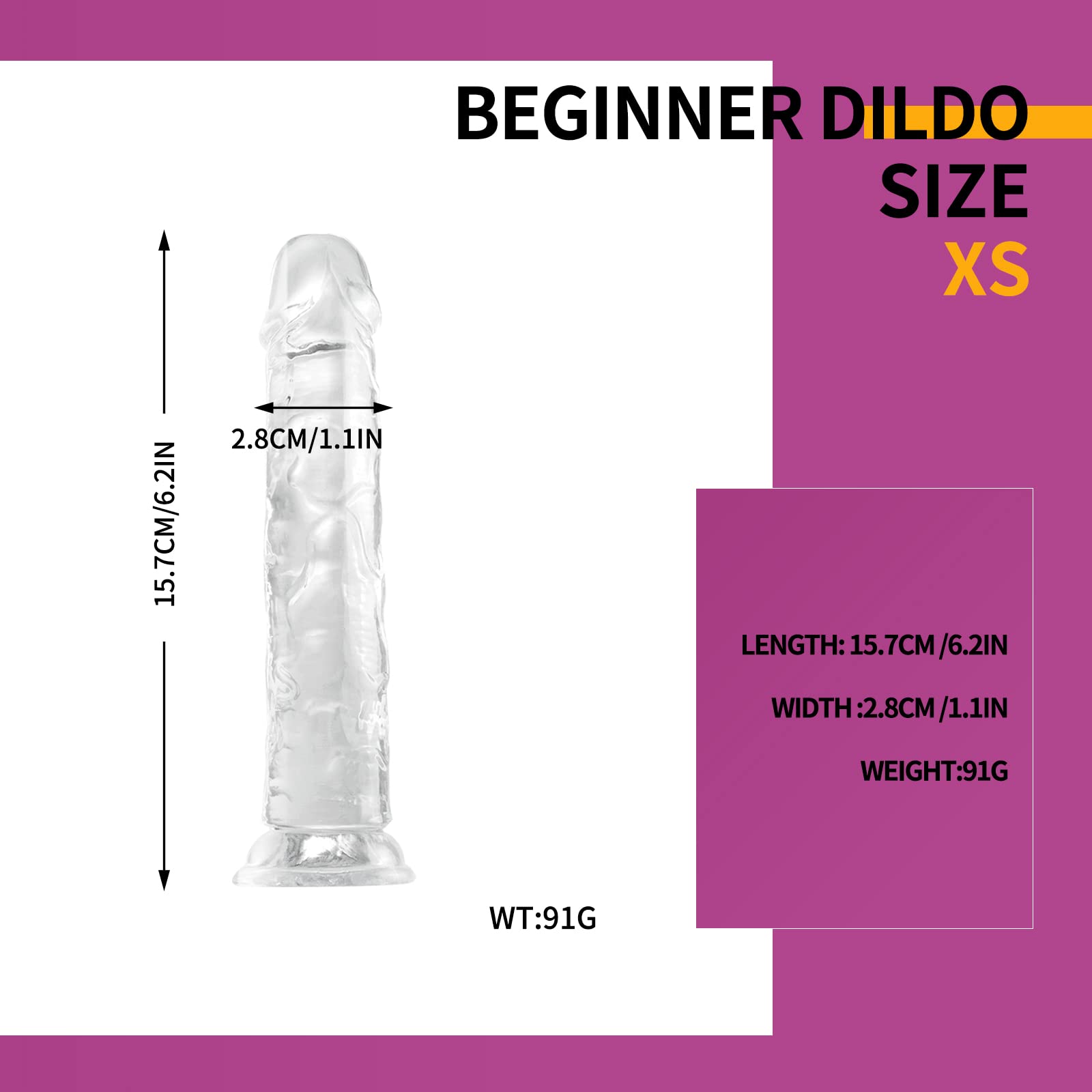 6.2 Inch Realistic Clear Dildo with Strong Suction Cup - Small Adult Sex Toy for Women - Perfect for Solo Play, Couples & BDSM Exploration