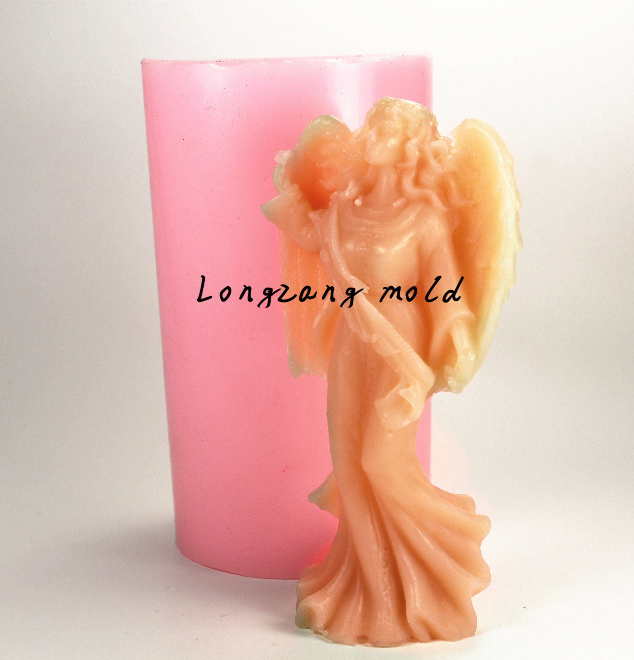 Premium S251 Silicone Candle & Soap Molds Set - Longzang Angel Design for DIY Crafts, Home Decor, Wedding Favors & Holiday Gifts - Reusable Baking Mold for Resin, Chocolate & Candle Making