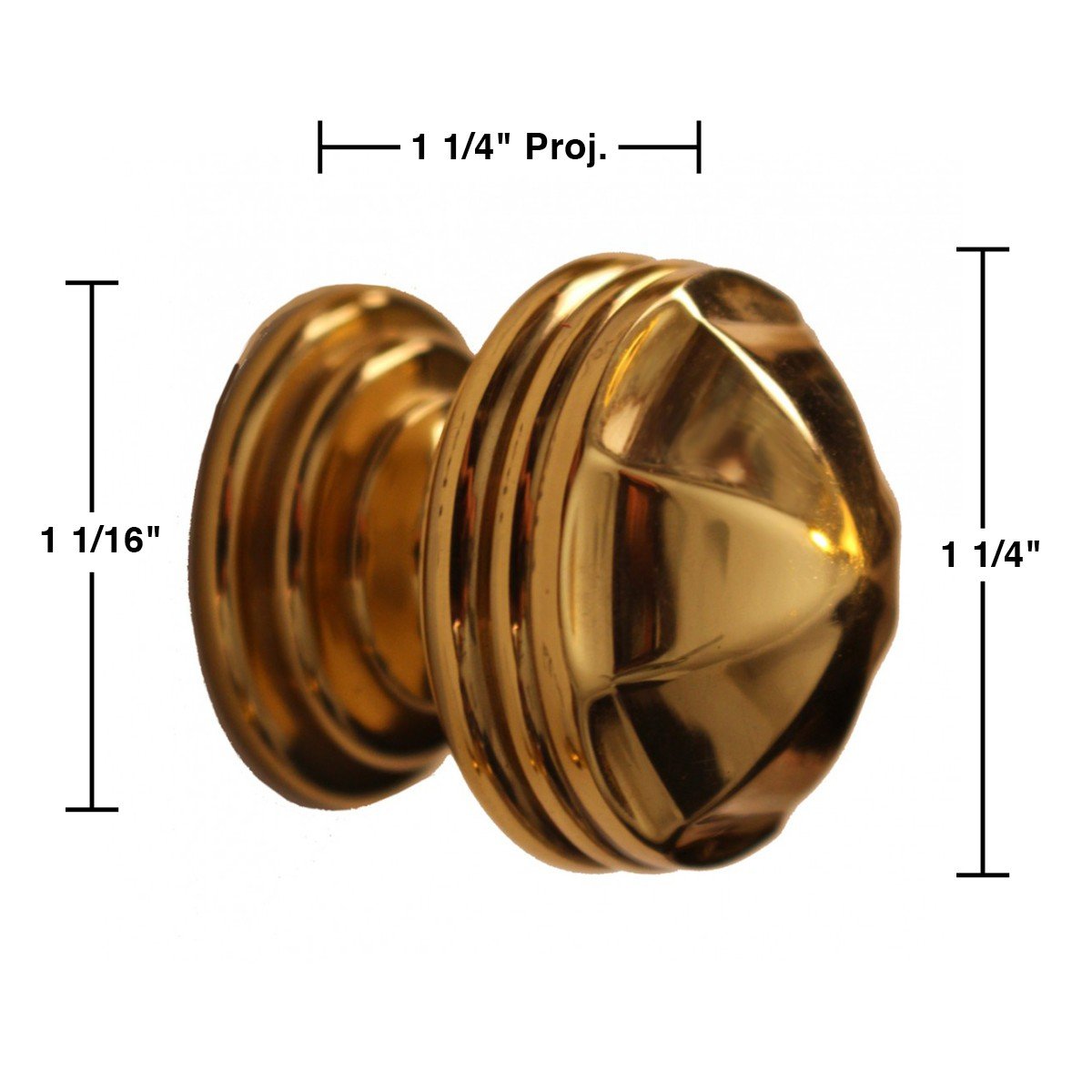 Bright Brass Cabinet Knobs - 1 1/4