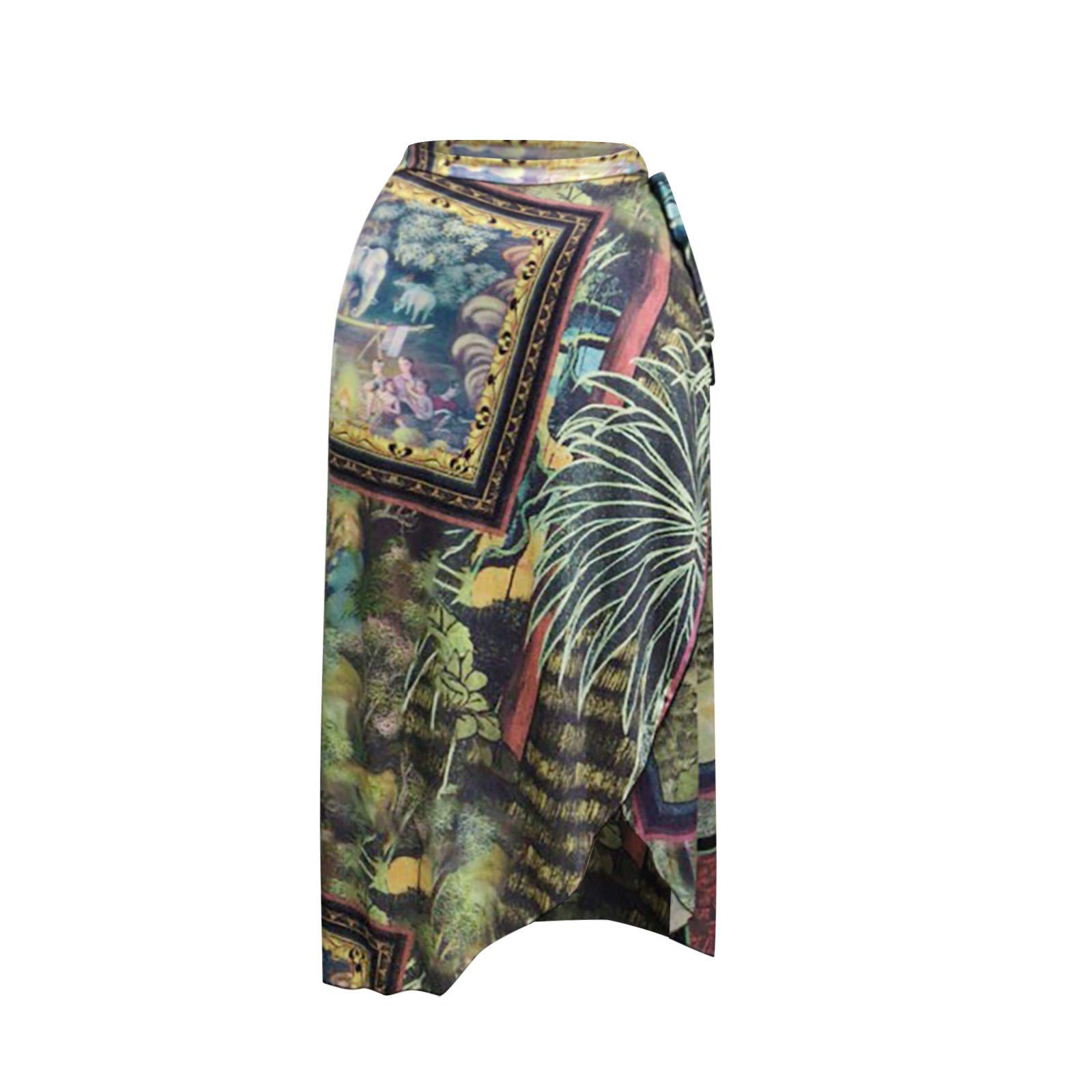 GTMANG Women's Plus Size Beach Dress - Flowy Polyester Skirt One-Piece Casual Summer Dress for Vacation, Pool Party & Outdoor Activities