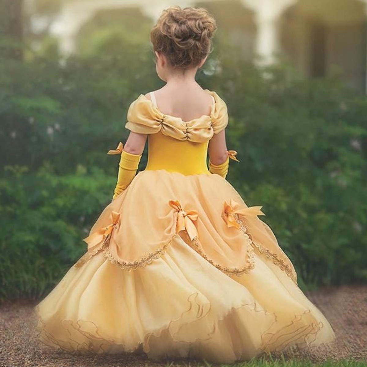 Belle Princess Dress for Girls - Beauty and The Beast Costume, Halloween, Christmas, Birthday Party, Fancy Ball Gown - Perfect for Dress-Up, Role Play, and Special Occasions